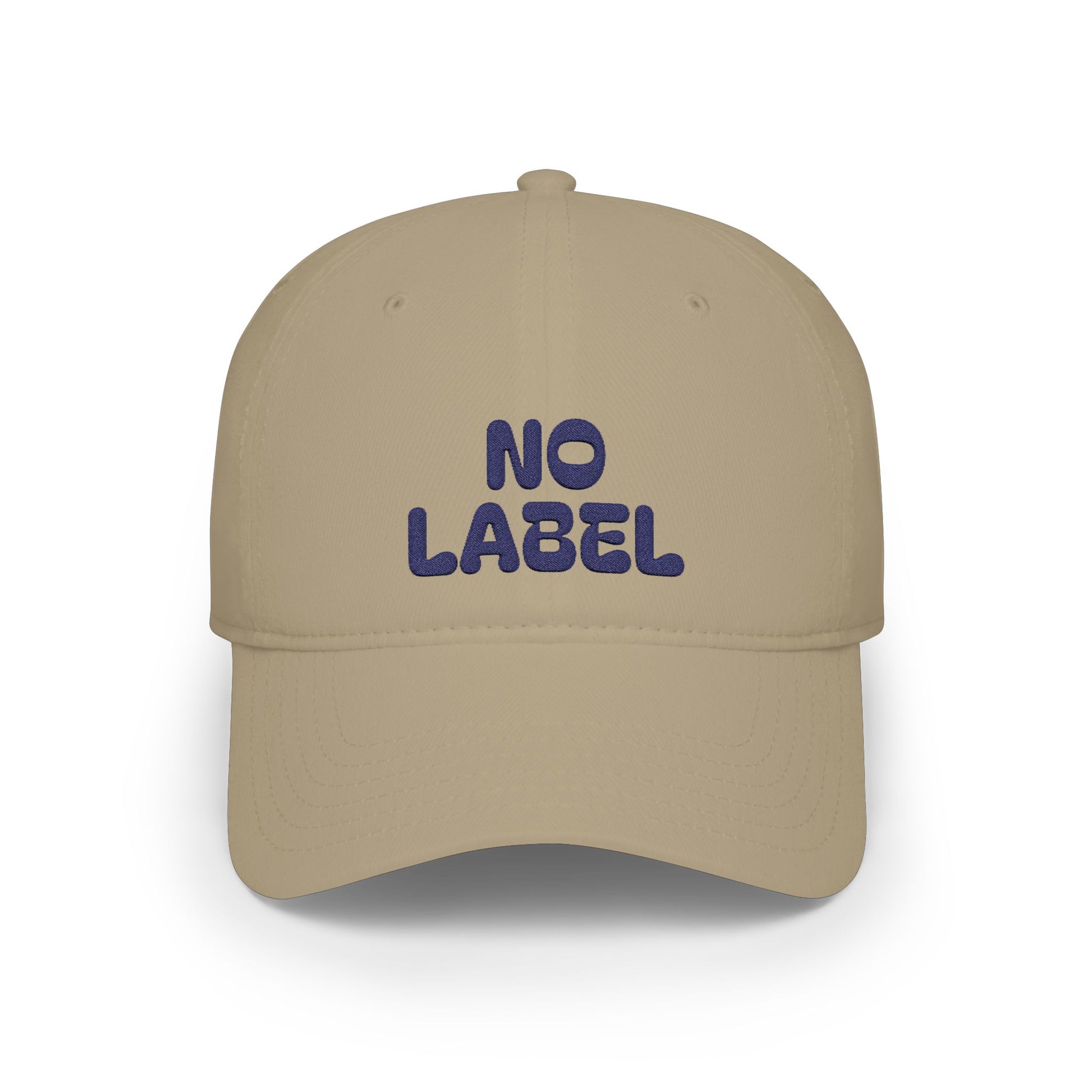 No Label Baseball Cap Navy Embroidery Printify