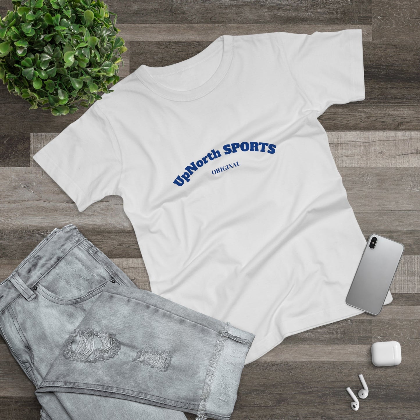 Women T-Shirt white with navy front