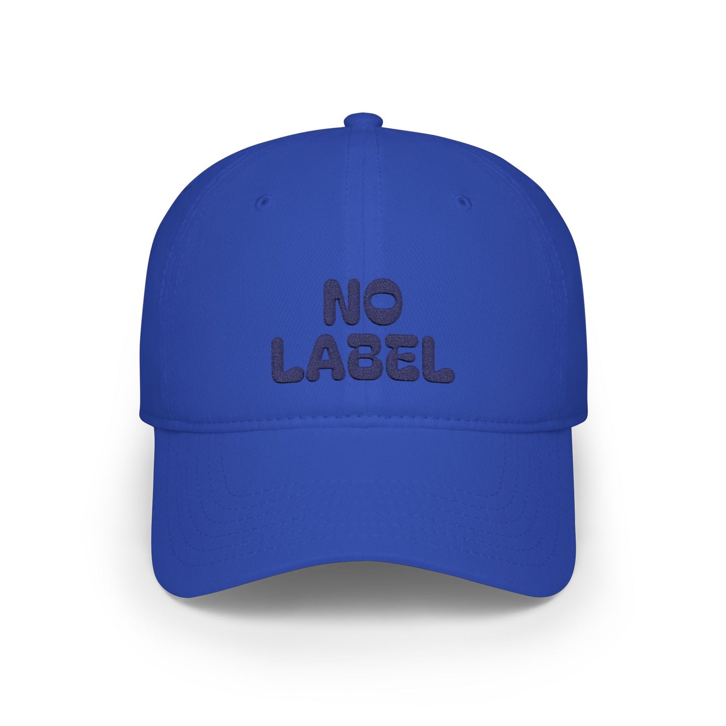 No Label Baseball Cap Navy Embroidery Printify