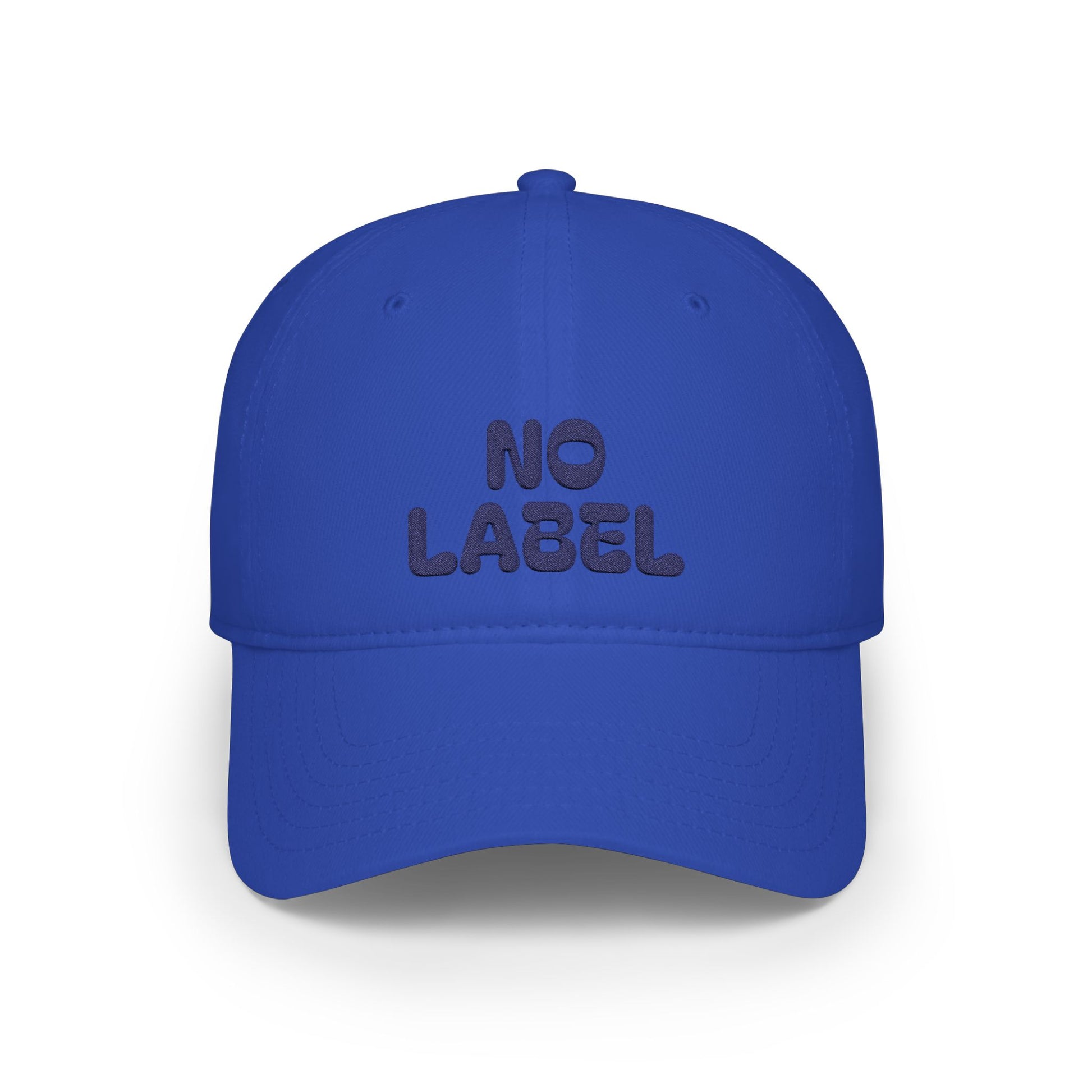 No Label Baseball Cap Navy Embroidery Printify
