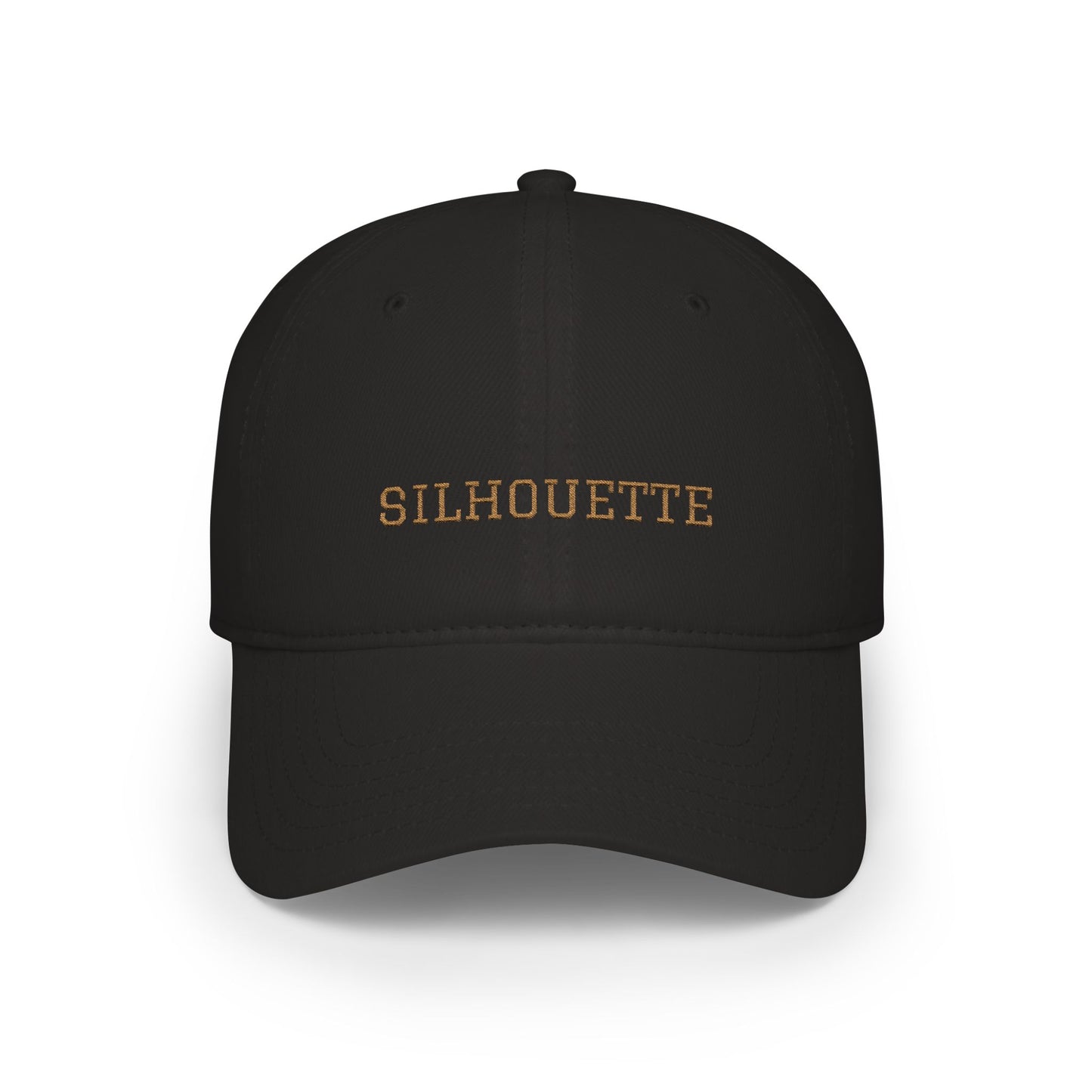 Black Paparazzi Silhouette Old Gold Baseball Cap front - Paparazzi Original