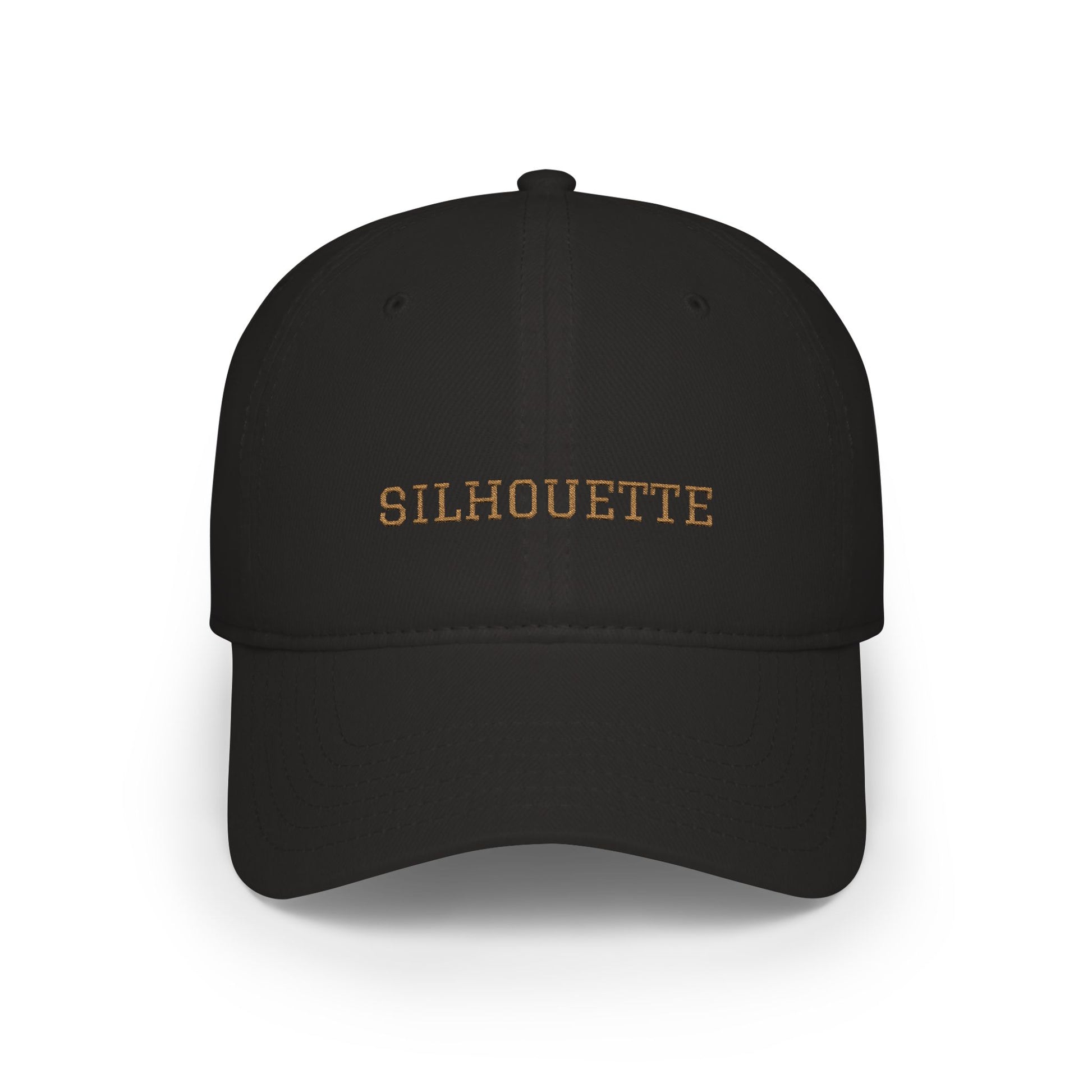 Black Paparazzi Silhouette Old Gold Baseball Cap front - Paparazzi Original