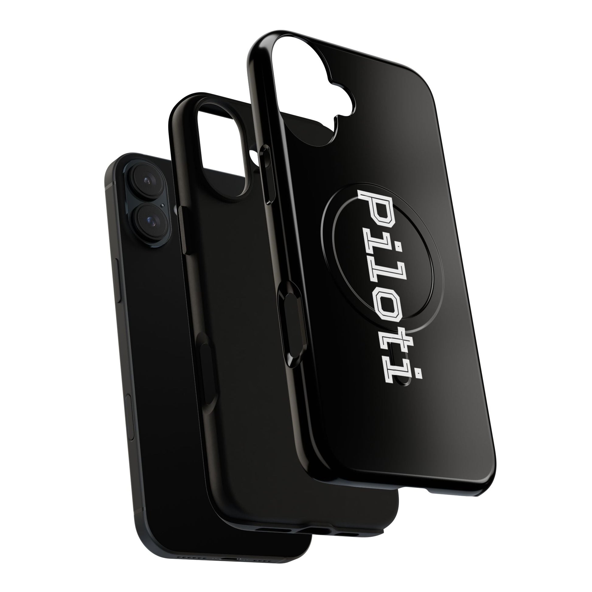 Tough Magnetic iPhone Cases Piloti in black Printify
