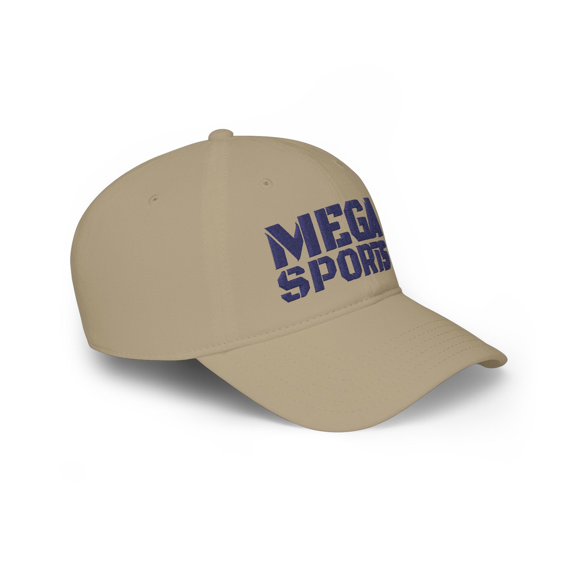 Khaki MEGA Sports Navy Baseball Cap right side - UpNorth SPORTS