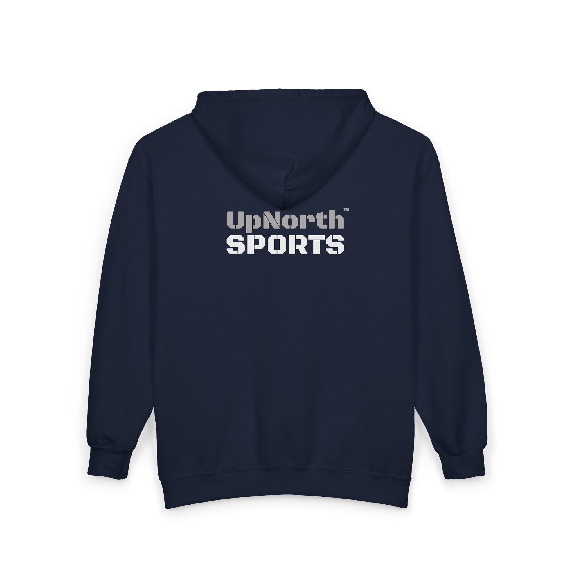 UpNorth Sports Navy Full Zip Hoodie back - UpNorth SPORTS