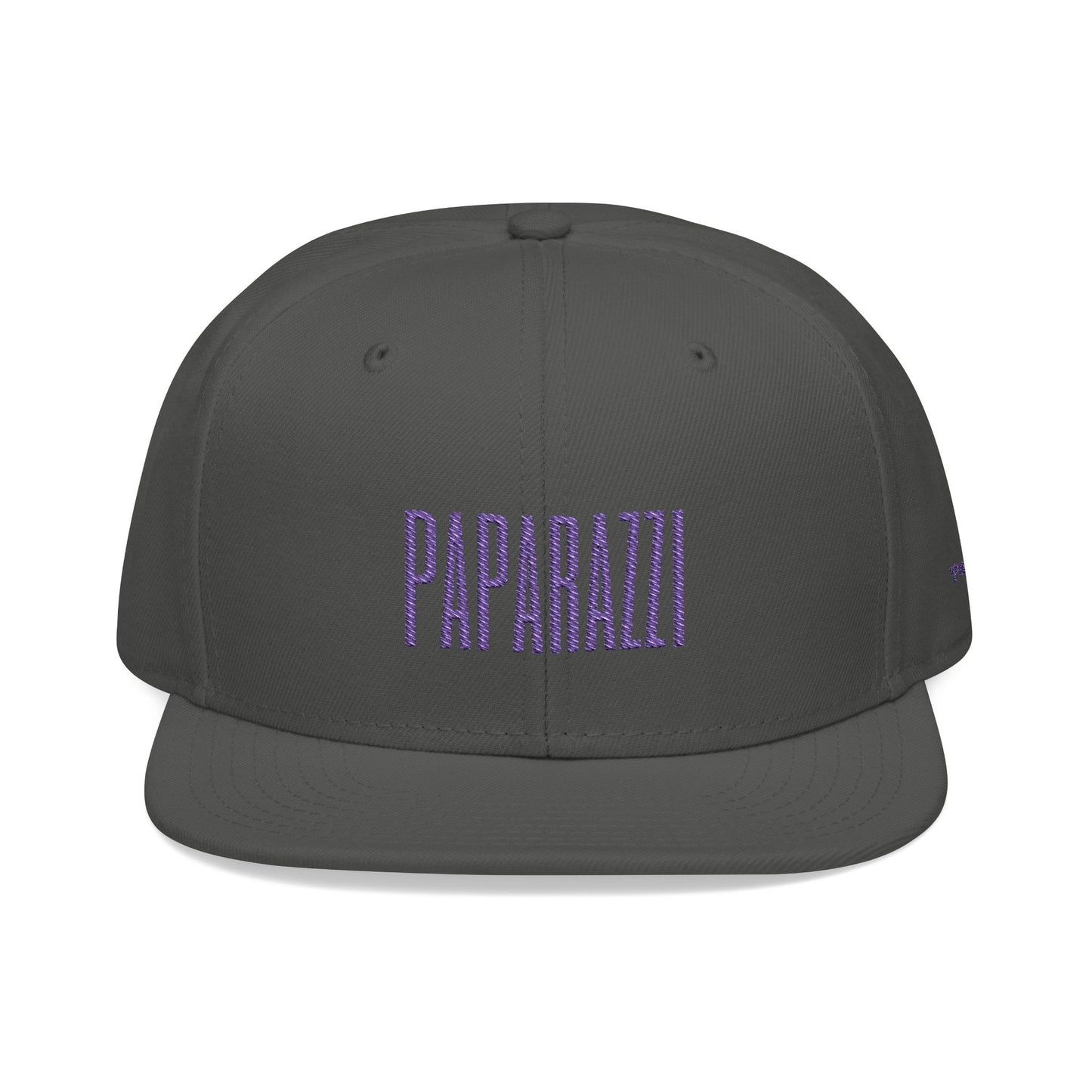 Charcoal Gray Paparazzi Purple Flat Visor Cap frontside - Paparazzi Original