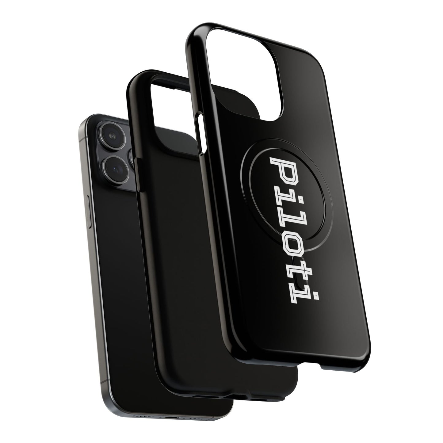 Tough Magnetic iPhone Cases Piloti in black Printify