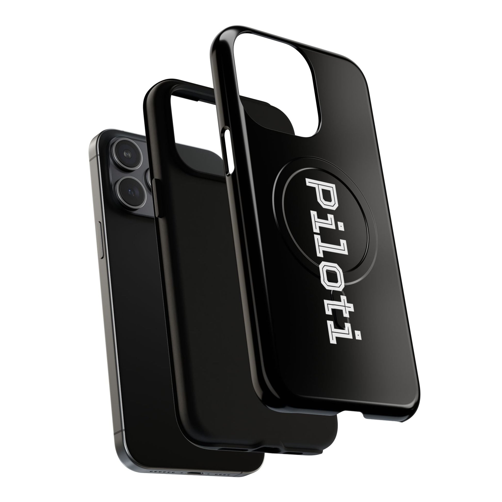 Tough Magnetic iPhone Cases Piloti in black Printify