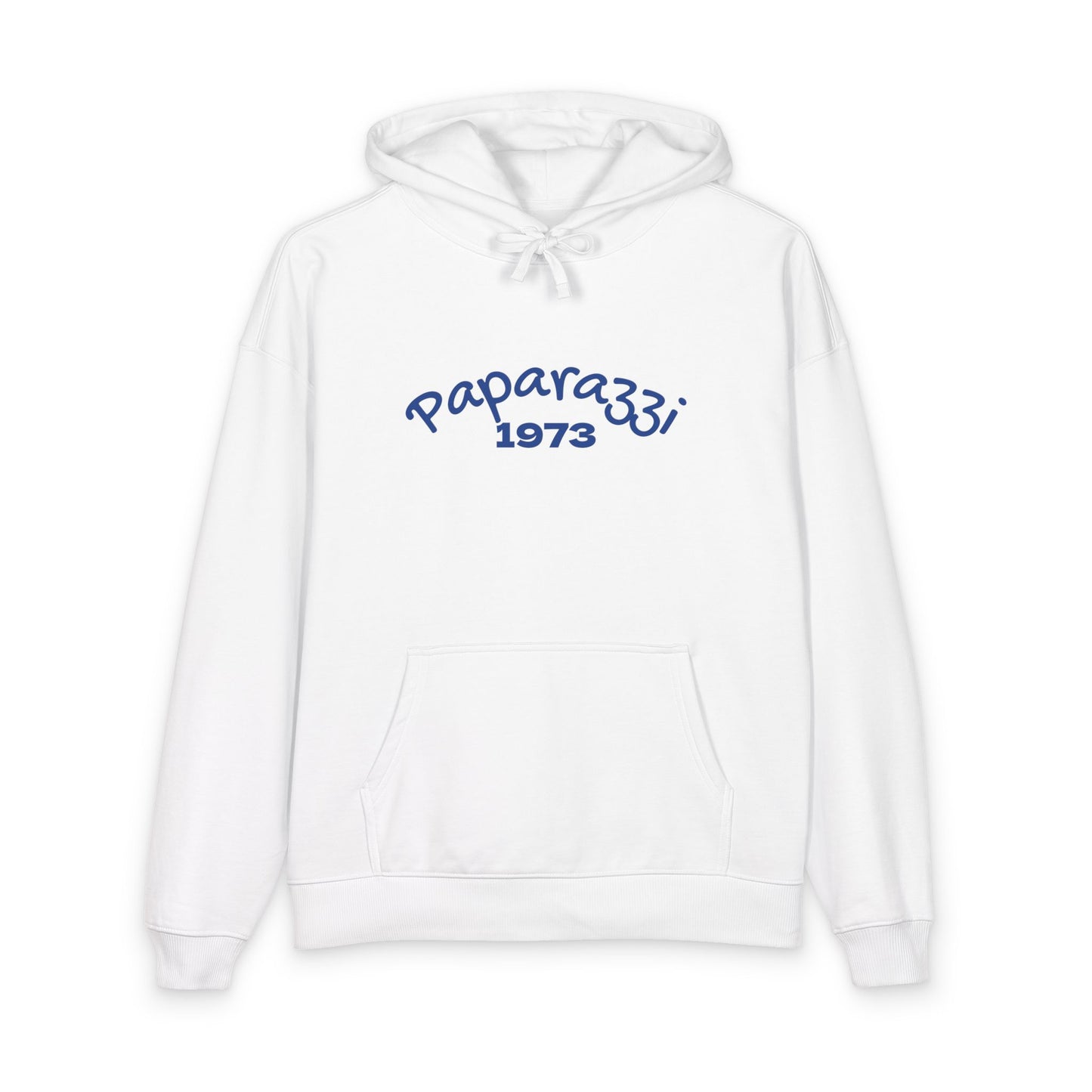 Organic Hoodie by Paparazzi in white with navy blue