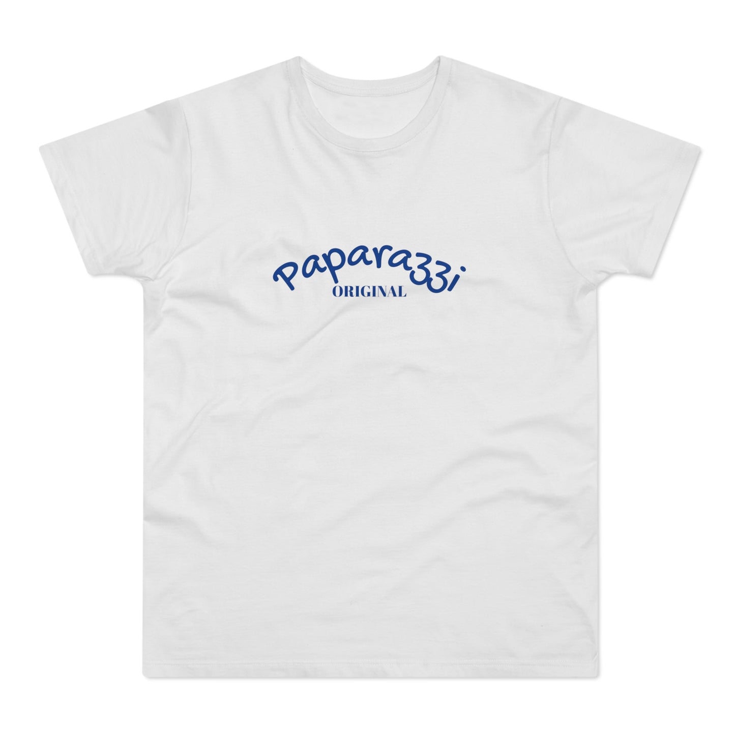 Paparazzi Men T-shirt white with blue navy blue Printify