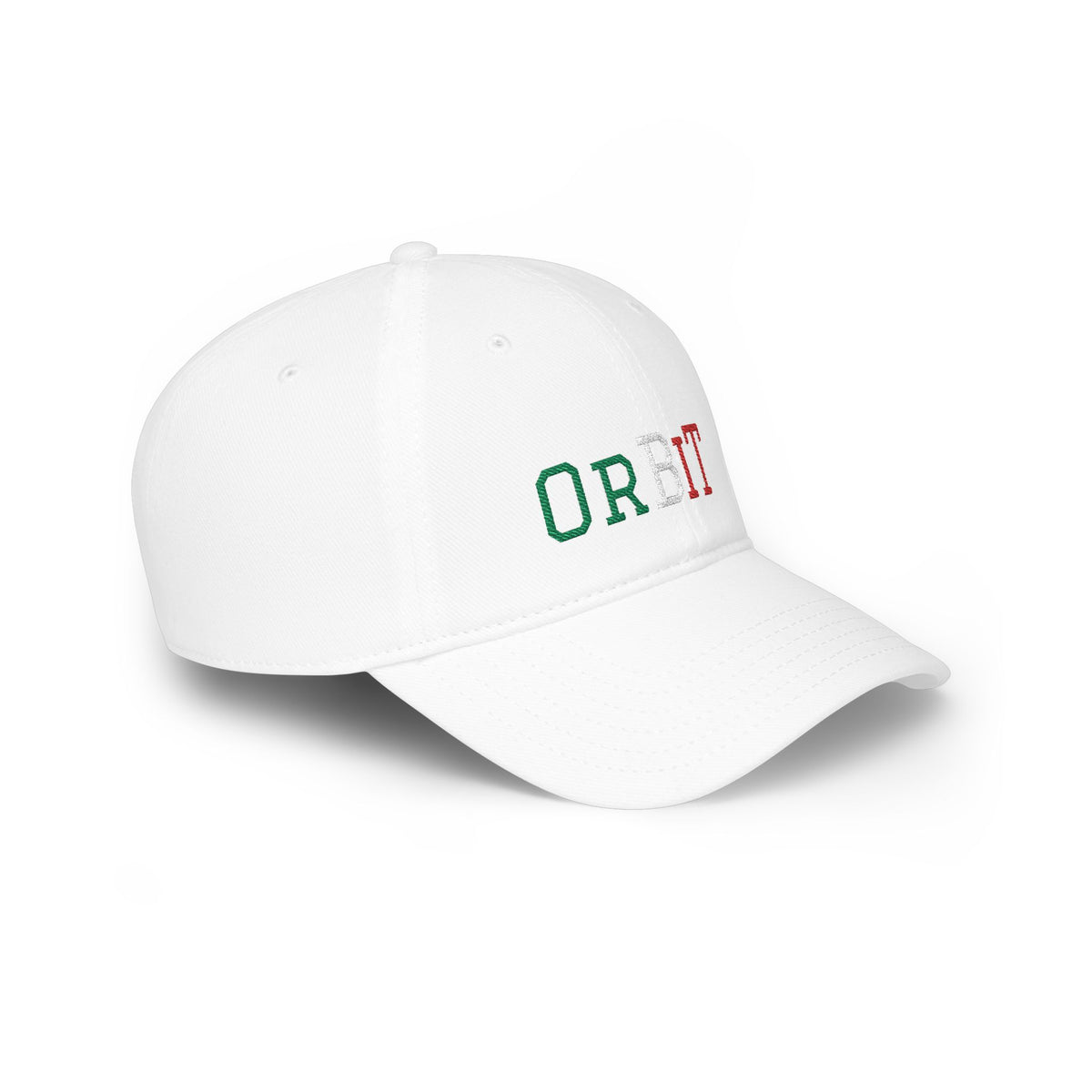 White Orbit Baseball Cap with tricolore embroidery right side - UpNorth SPORTS