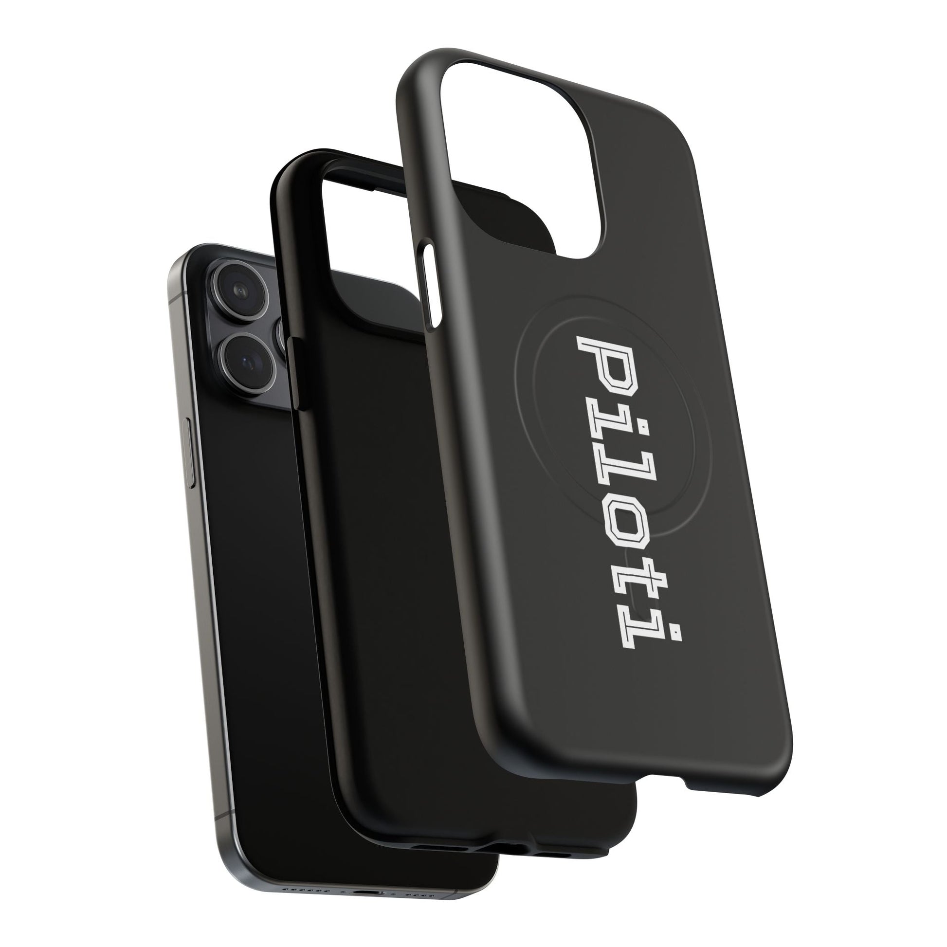Tough Magnetic iPhone Cases Piloti in black Printify