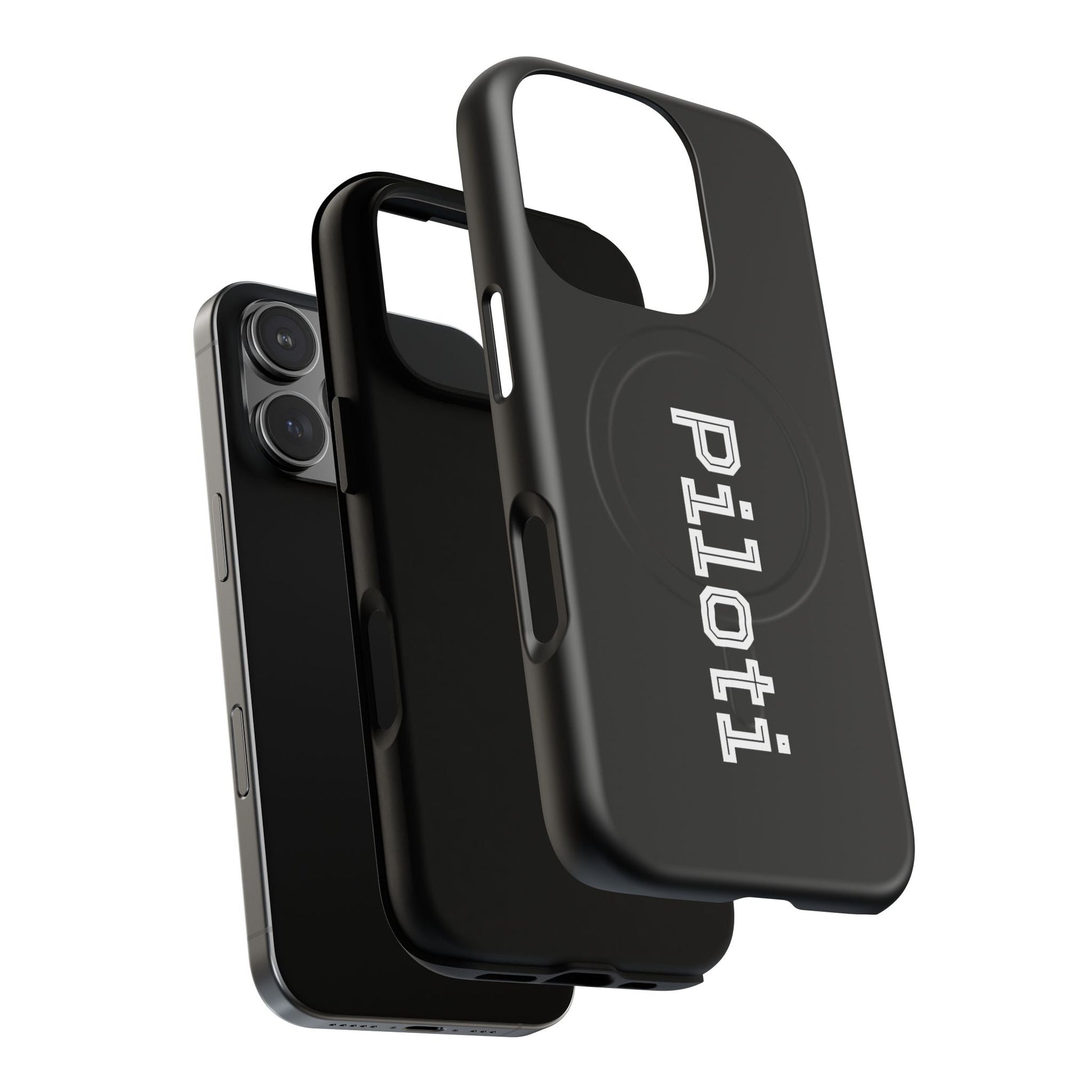 Tough Magnetic iPhone Cases Piloti in black Printify