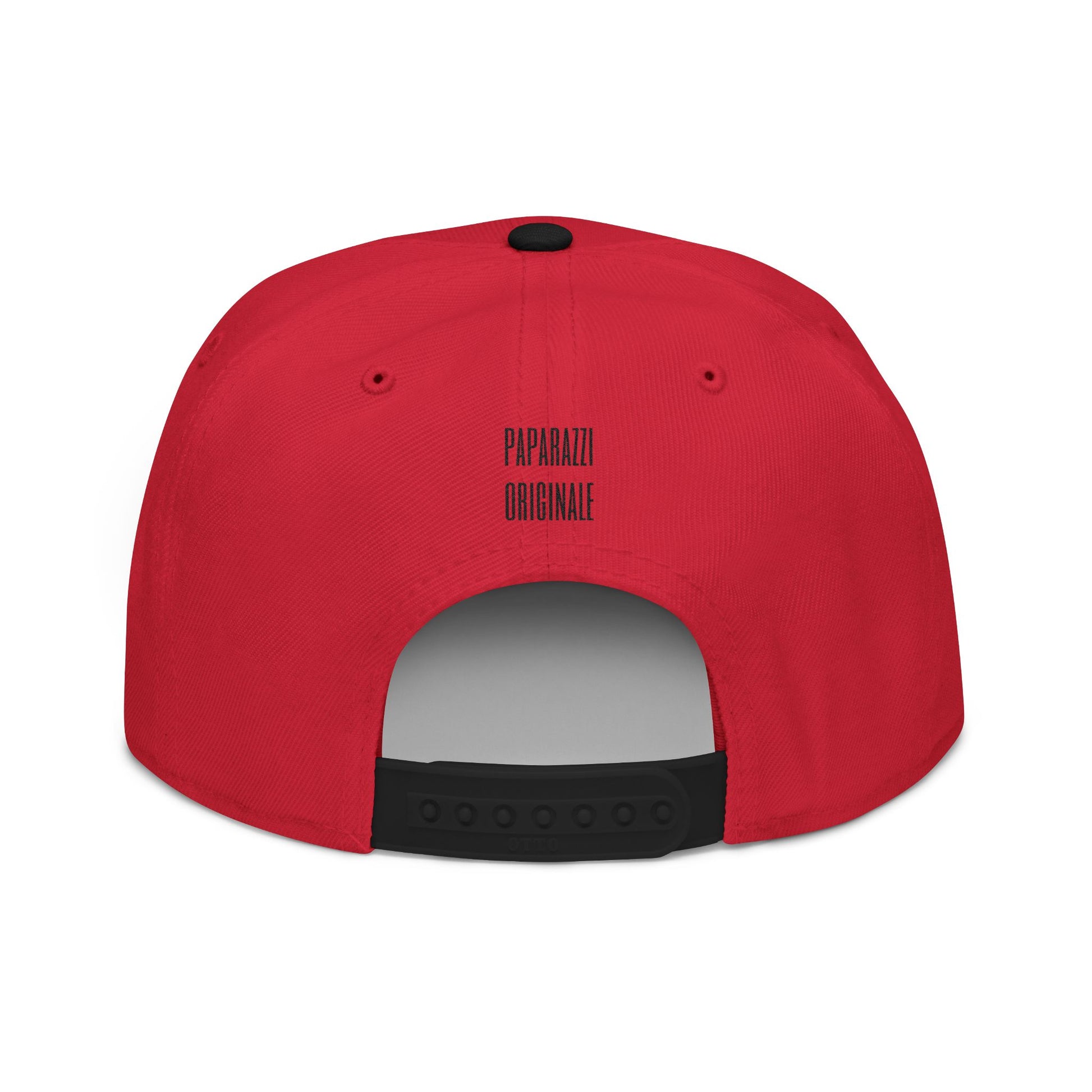 Red Paparazzi Black Flat Visor Cap backside - Paparazzi Original