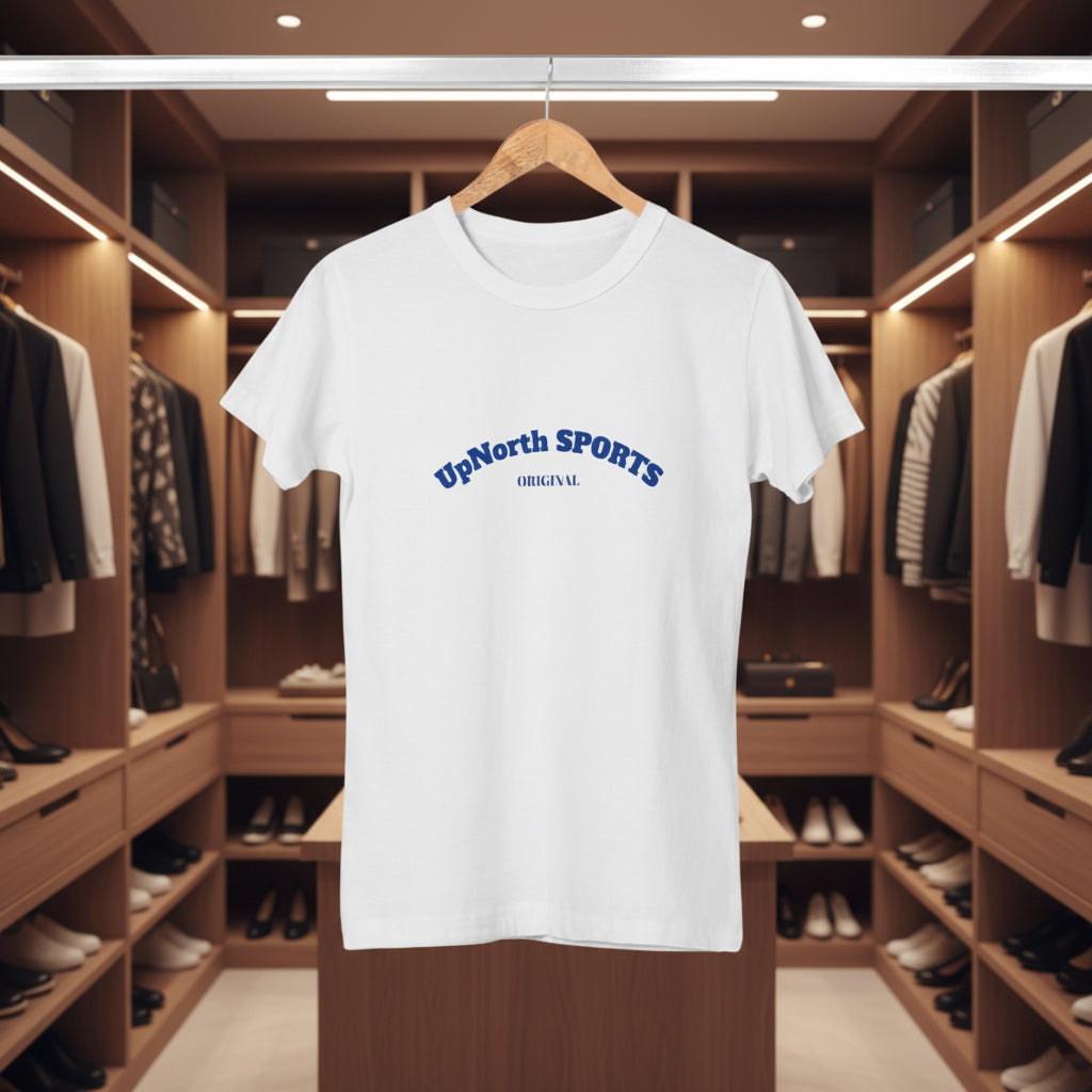 Women T-Shirt white with navy fron