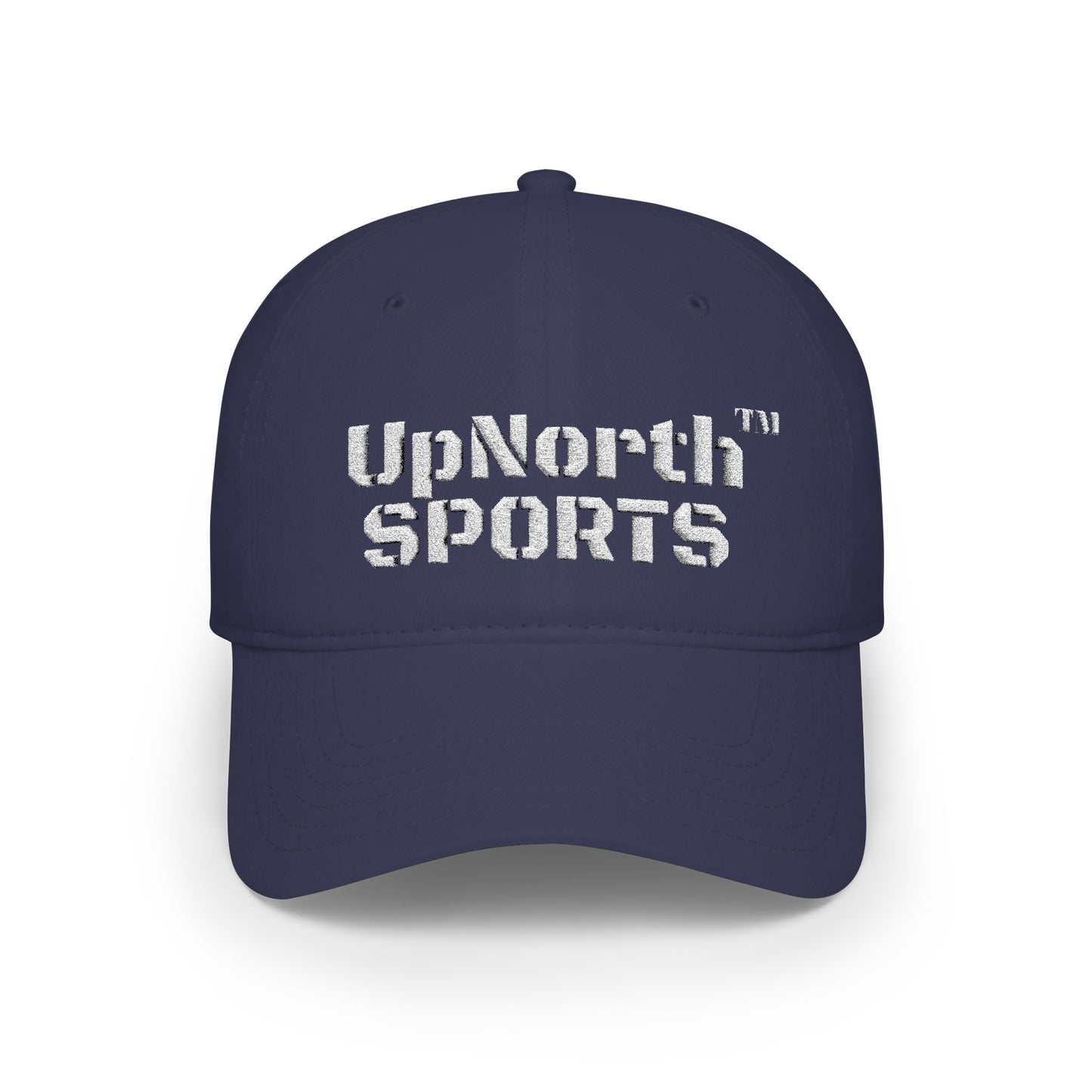 Dark Navy UpNorth Sports White Baseball Cap frontside - UpNorth SPORTS