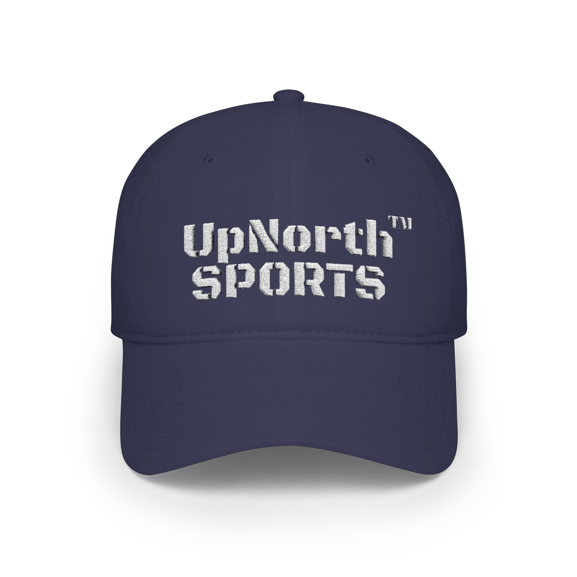 Dark Navy UpNorth Sports White Baseball Cap frontside - UpNorth SPORTS