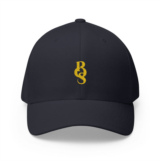 Dark Navy POS Gold Logo Closed Back Cap front - Paparazzi Original