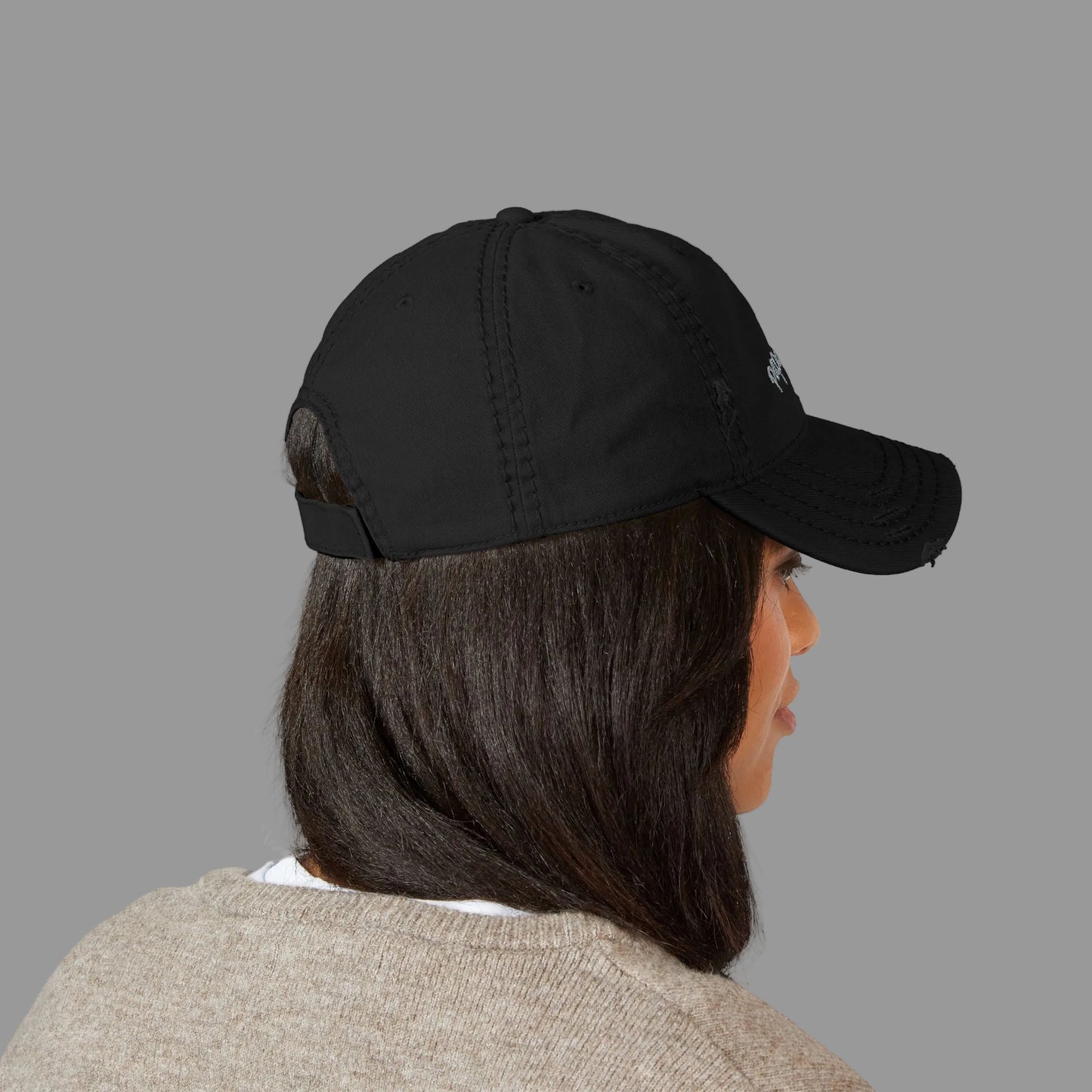 Distressed Baseball Cap Paparazzi Embroidery black with grey
