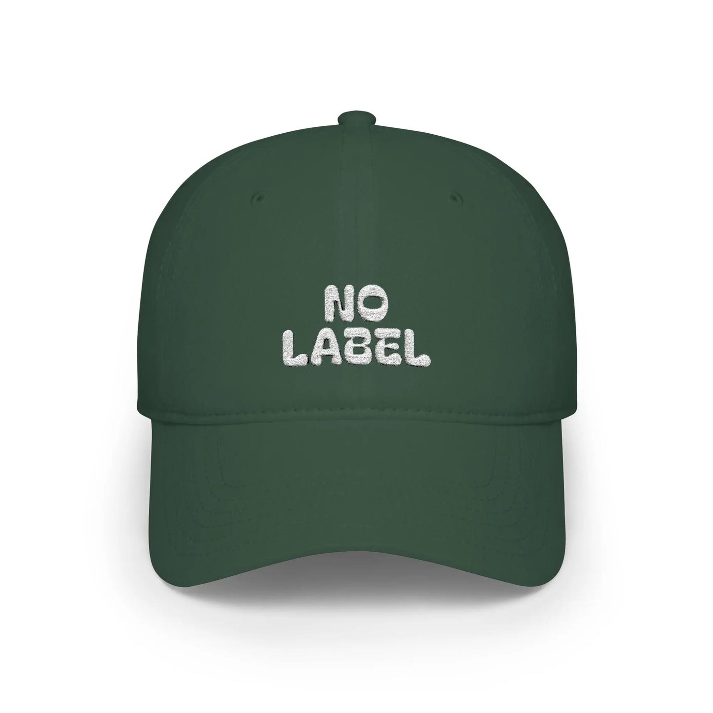 No Label Baseball Cap White Embroidery