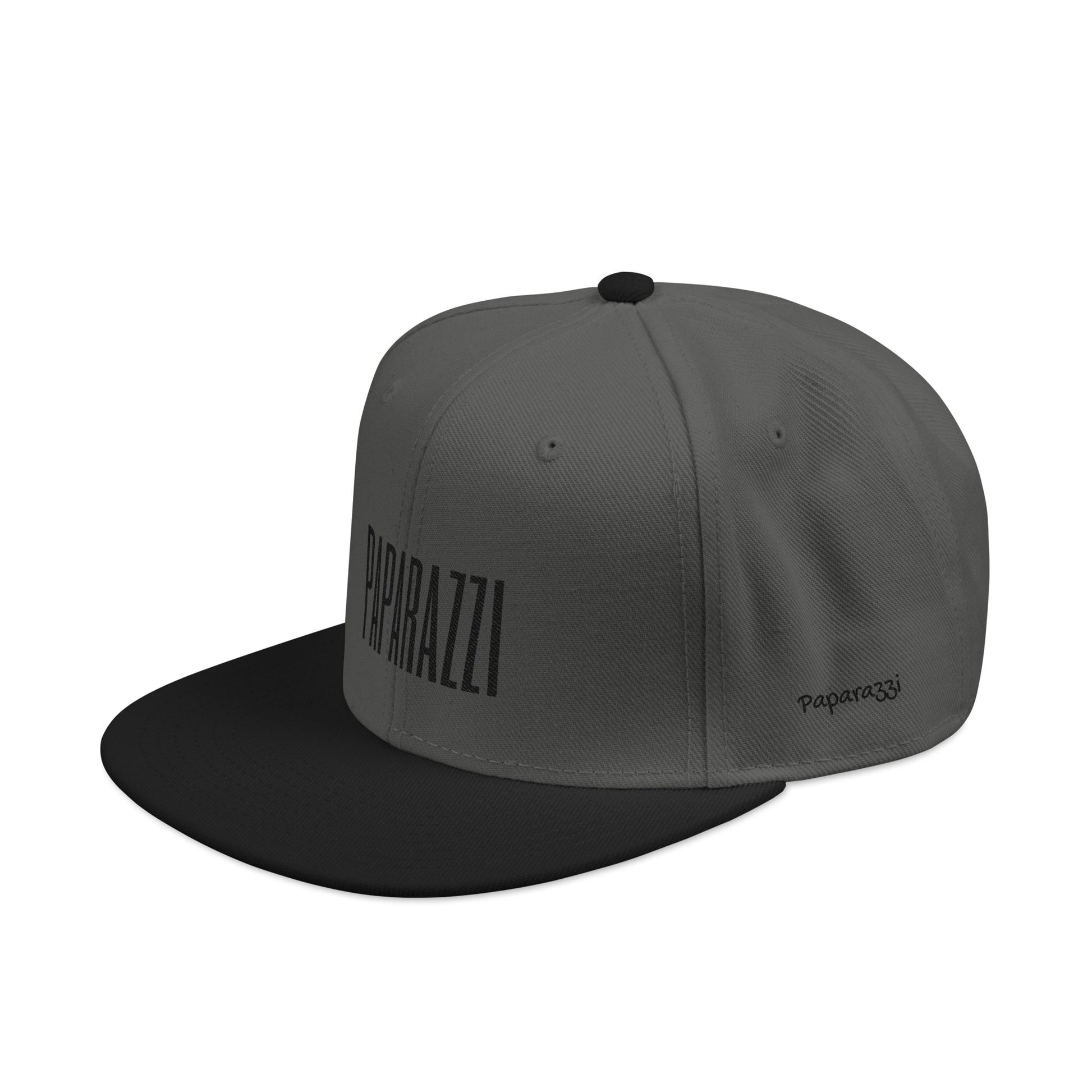Charcoal Paparazzi Black Flat Visor Cap left side - Paparazzi Original