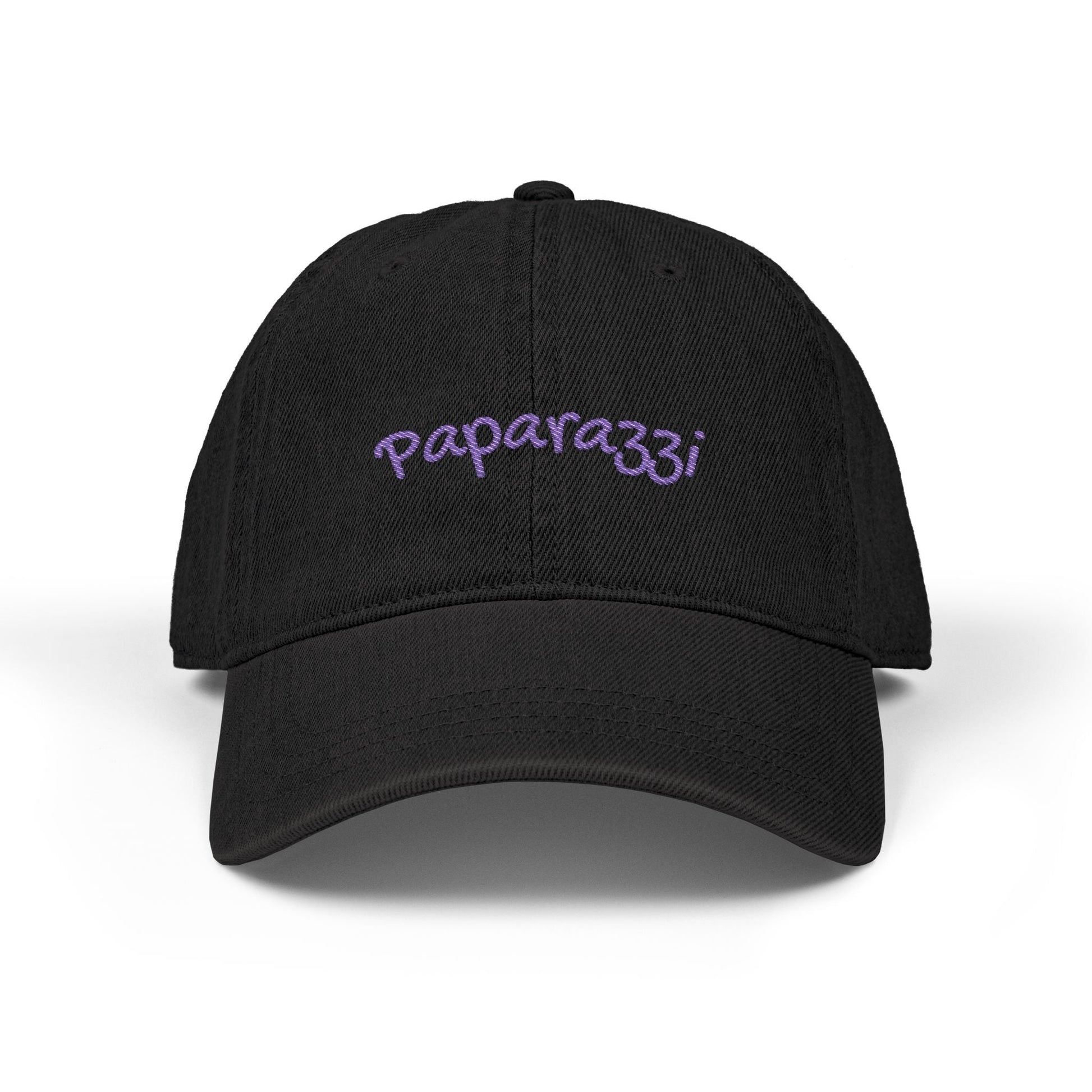 Denim Baseball Cap Paparazzi in black with purple Printify