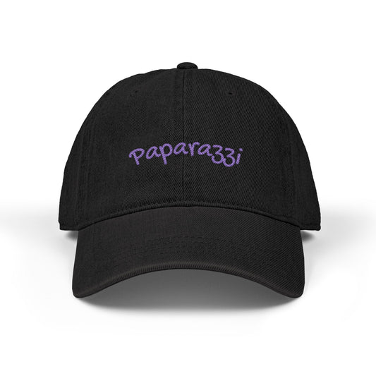 Denim Baseball Cap Paparazzi in black with purple