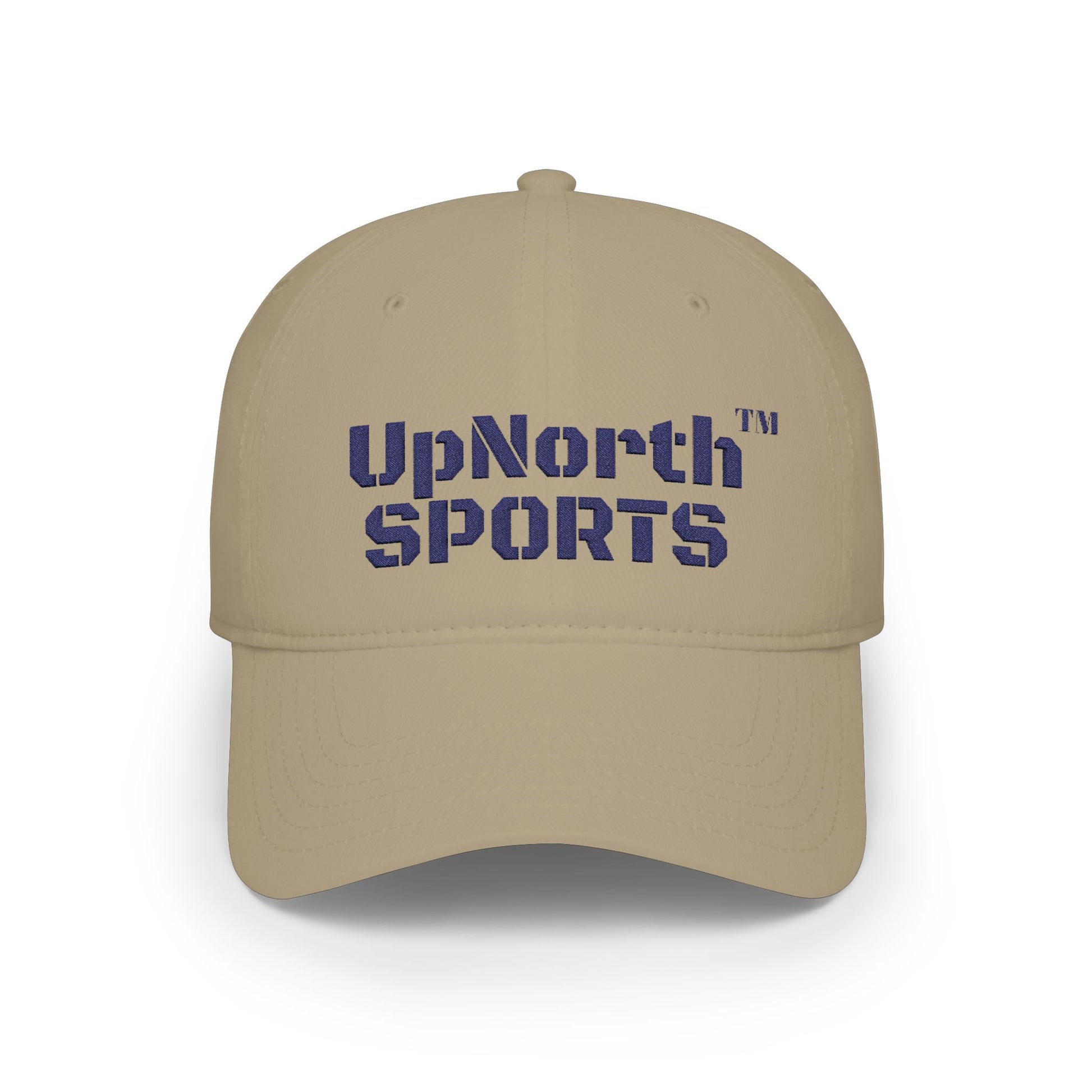 Khaki UpNorth Sports Navy Baseball Cap frontside - UpNorth SPORTS