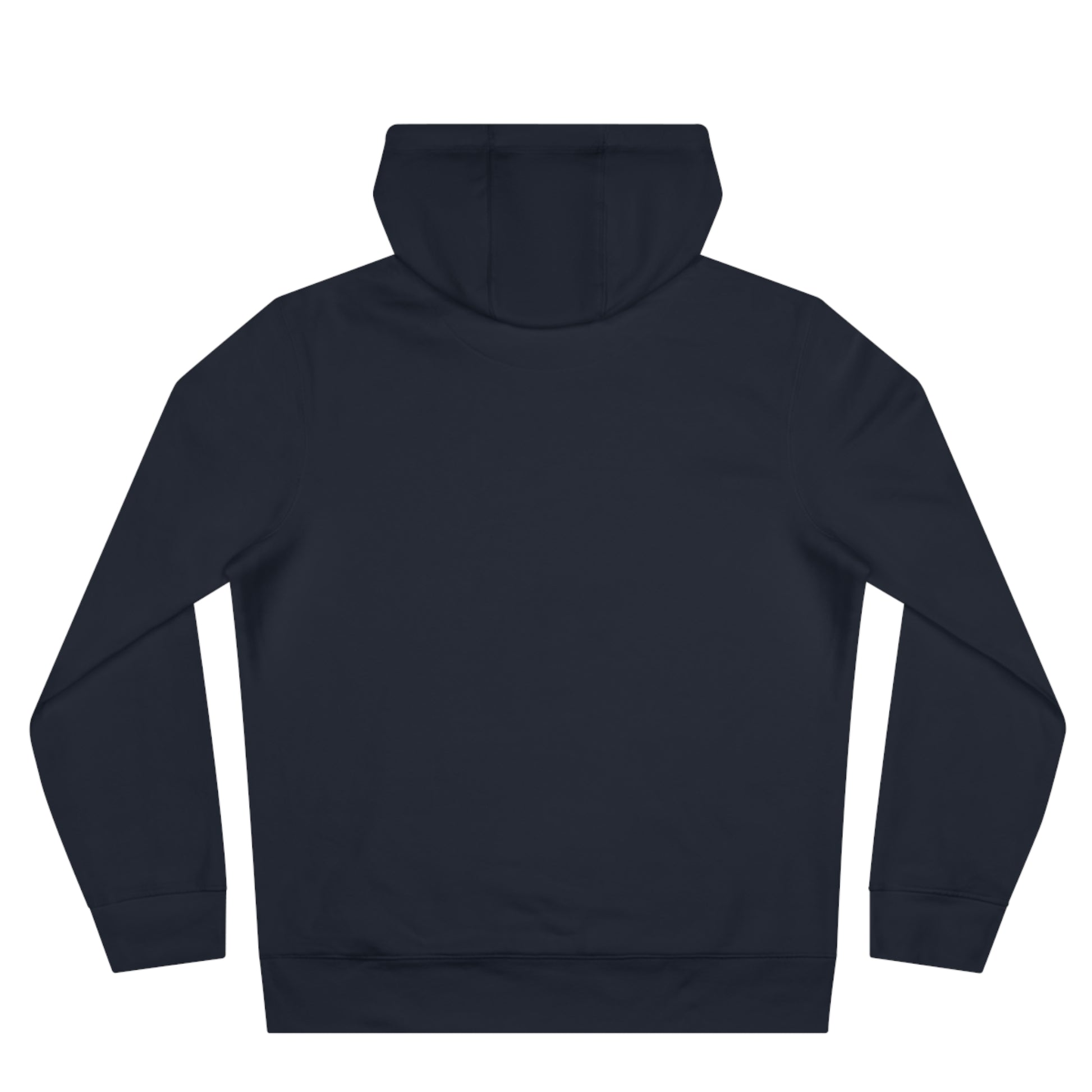 No Label Light Blue on Navy Hoodie Printify