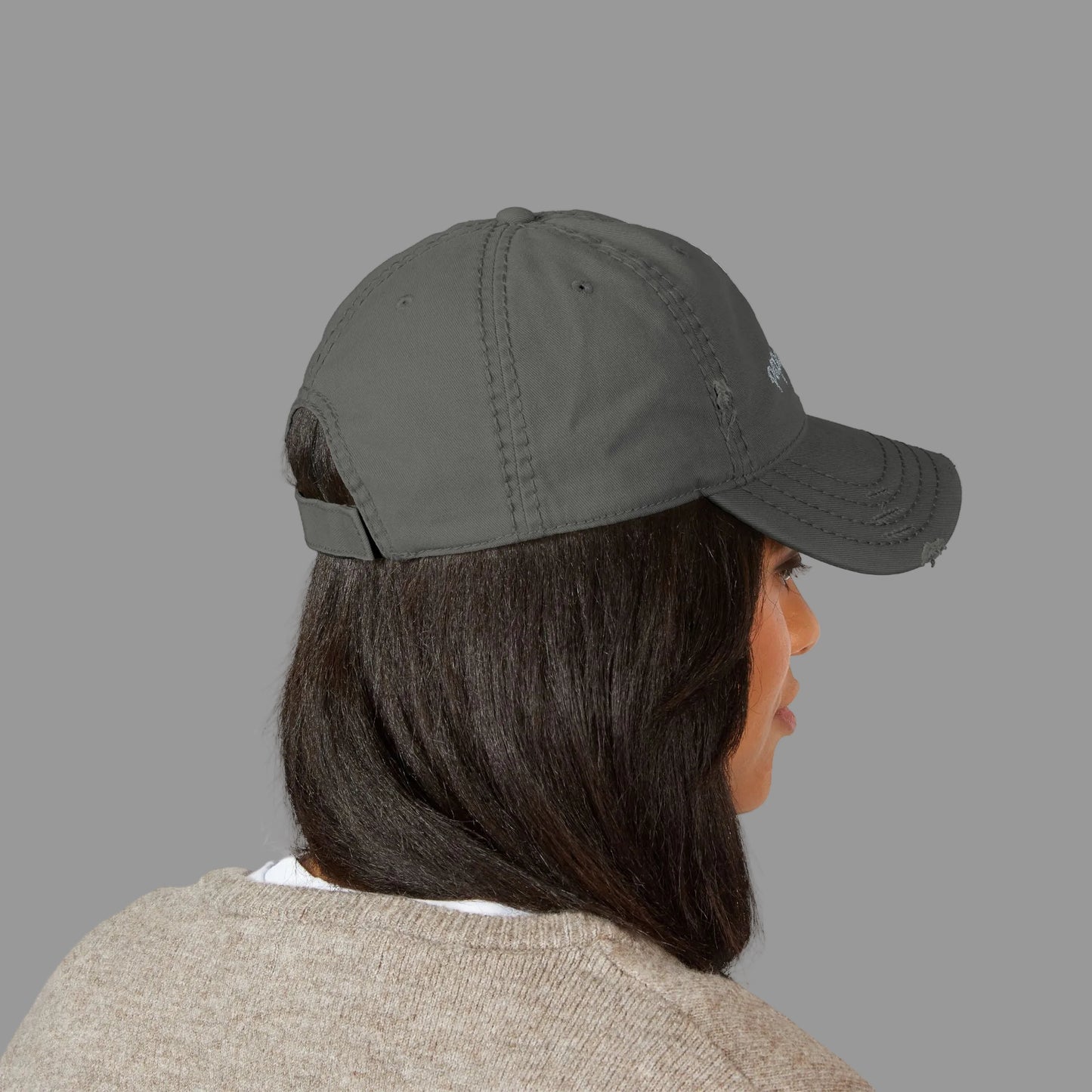 Distressed Baseball Cap Paparazzi Embroidery dark grey with grey
