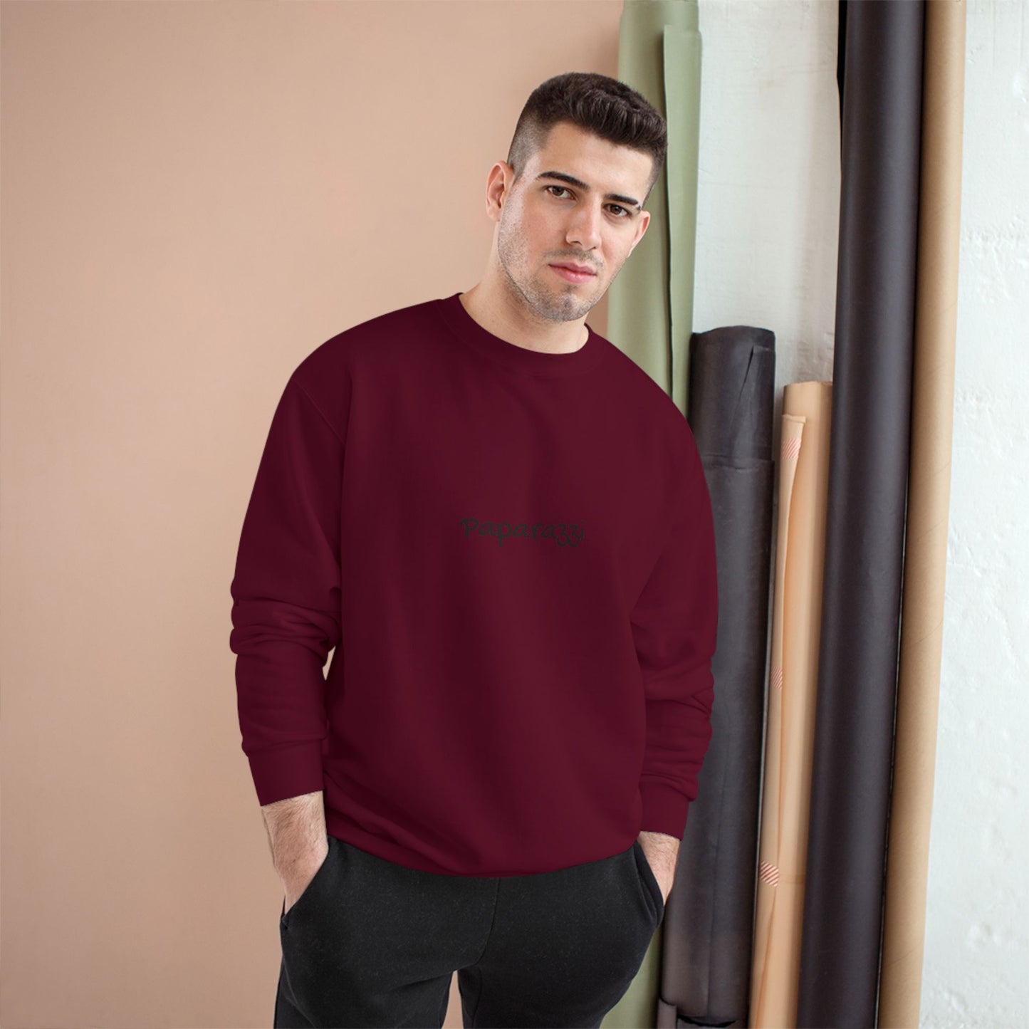 Orange Maroon Paparazzi Champion Sweatshirt Printify