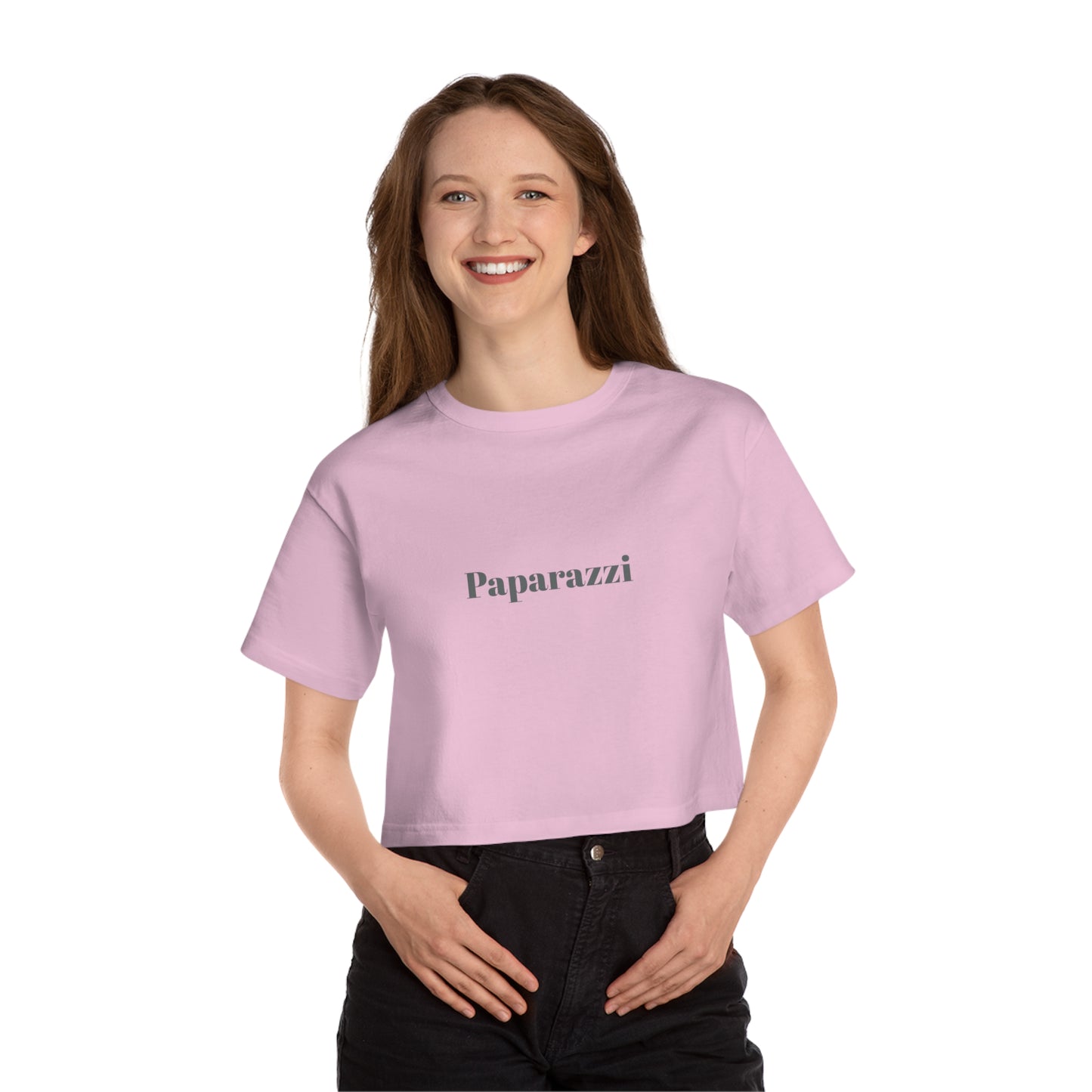 Women T-Shirt by Champion pink with dark grey