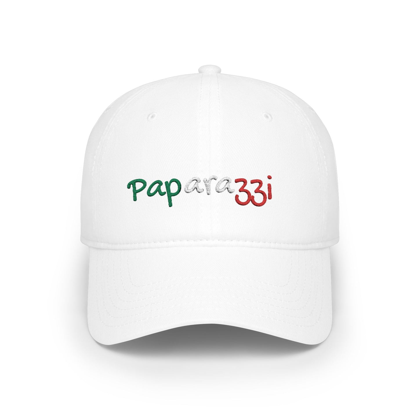 A white Paparazzi baseball cap embroidered with Italy Tricolore frontside - Paparazzi Original