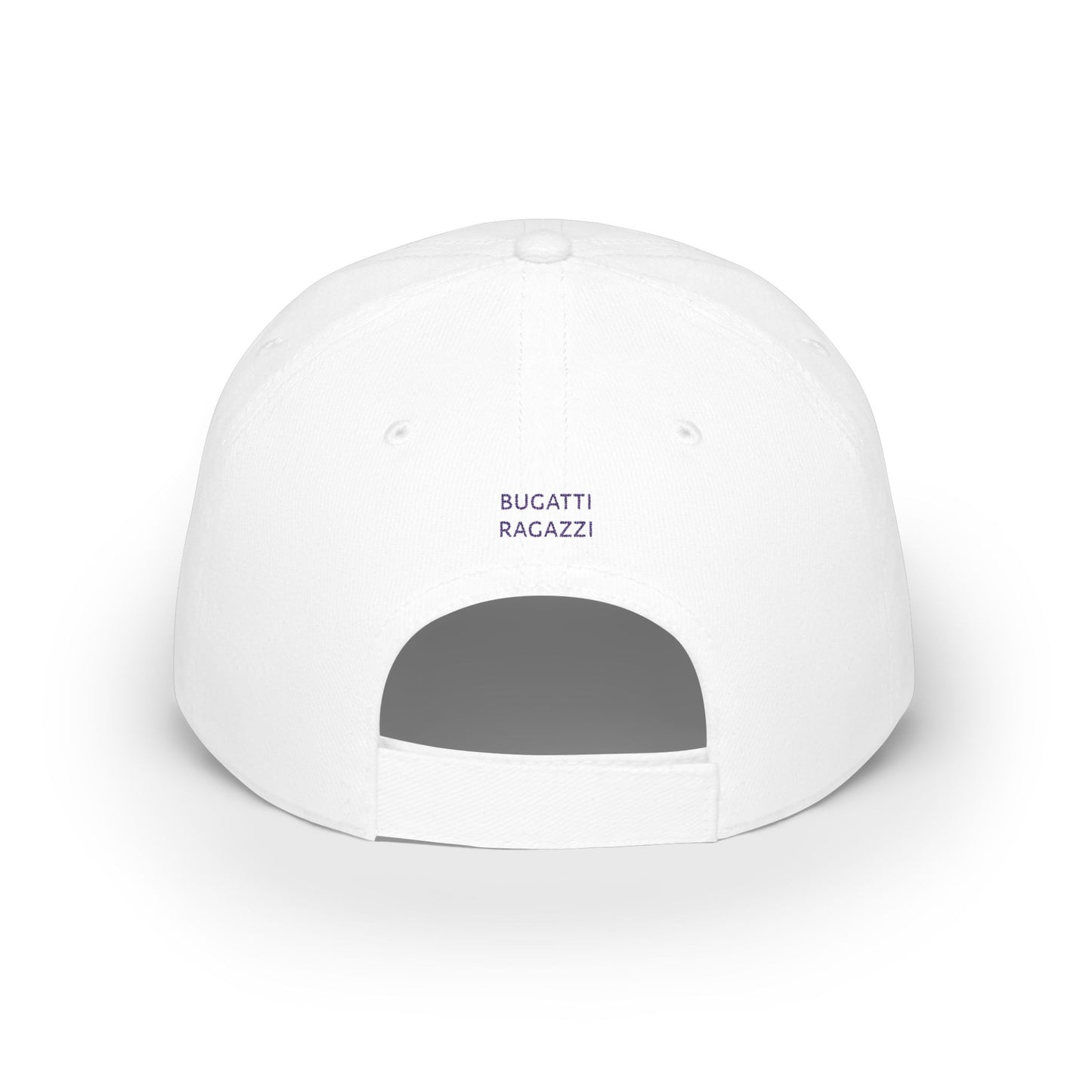White Bugatti Ragazzi Purple Baseball Cap backside - UpNorth SPORTS