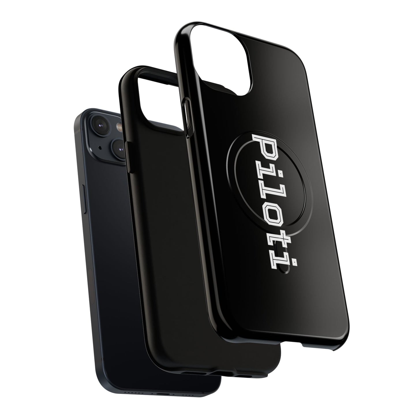 Tough Magnetic iPhone Cases Piloti in black Printify
