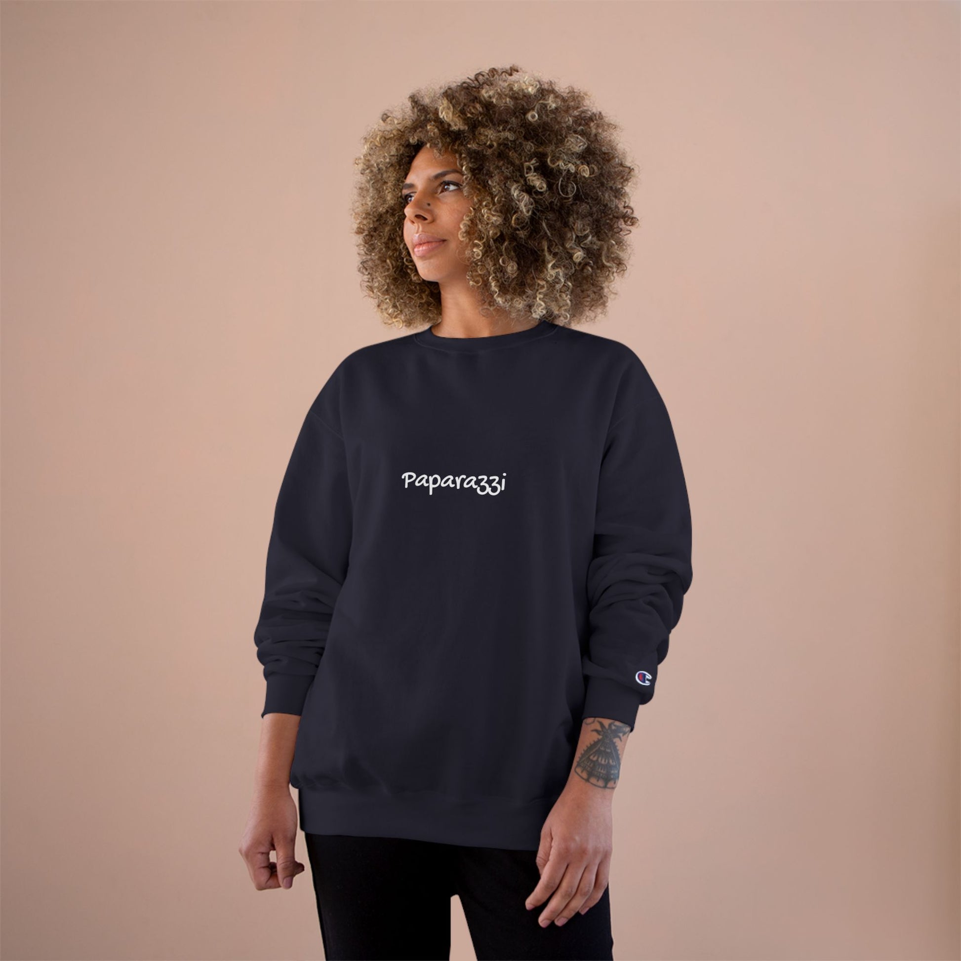 Navy Maroon Paparazzi Champion Sweatshirt Printify
