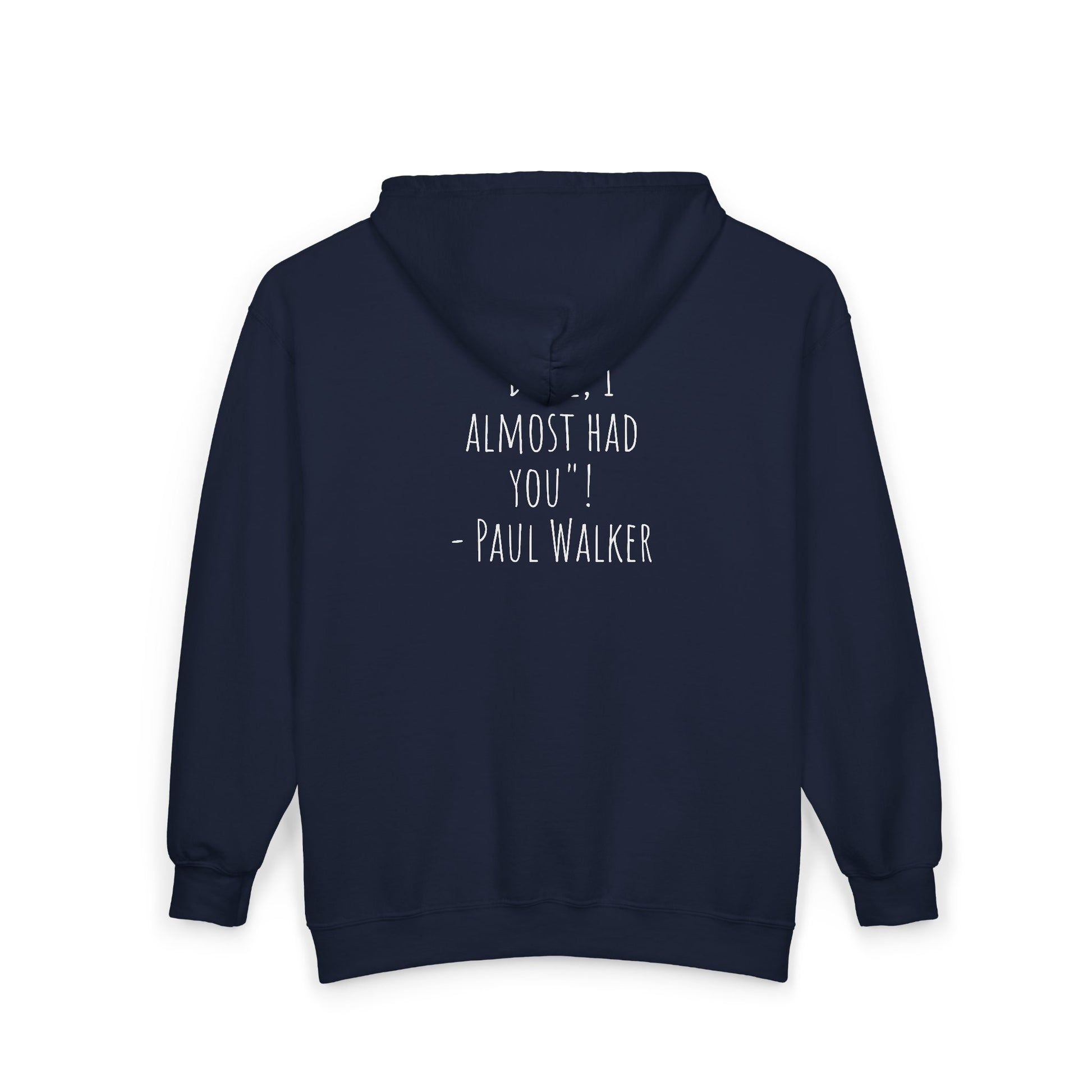 UpNorth Sports Paul Walker navy Full Zip Hoodie back - UpNorth SPORTS