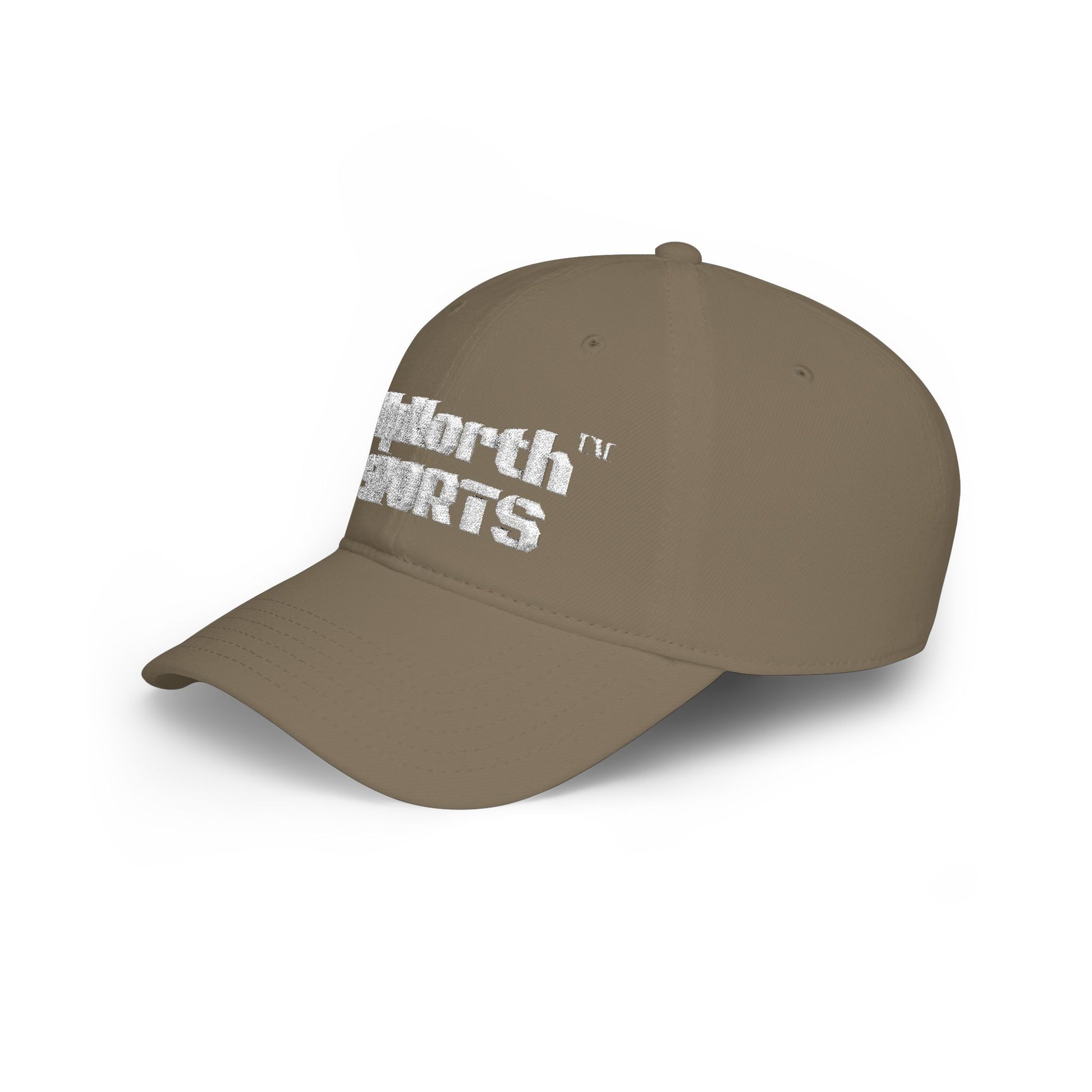 Khaki UpNorth Sports White Baseball Cap left side - UpNorth SPORTS