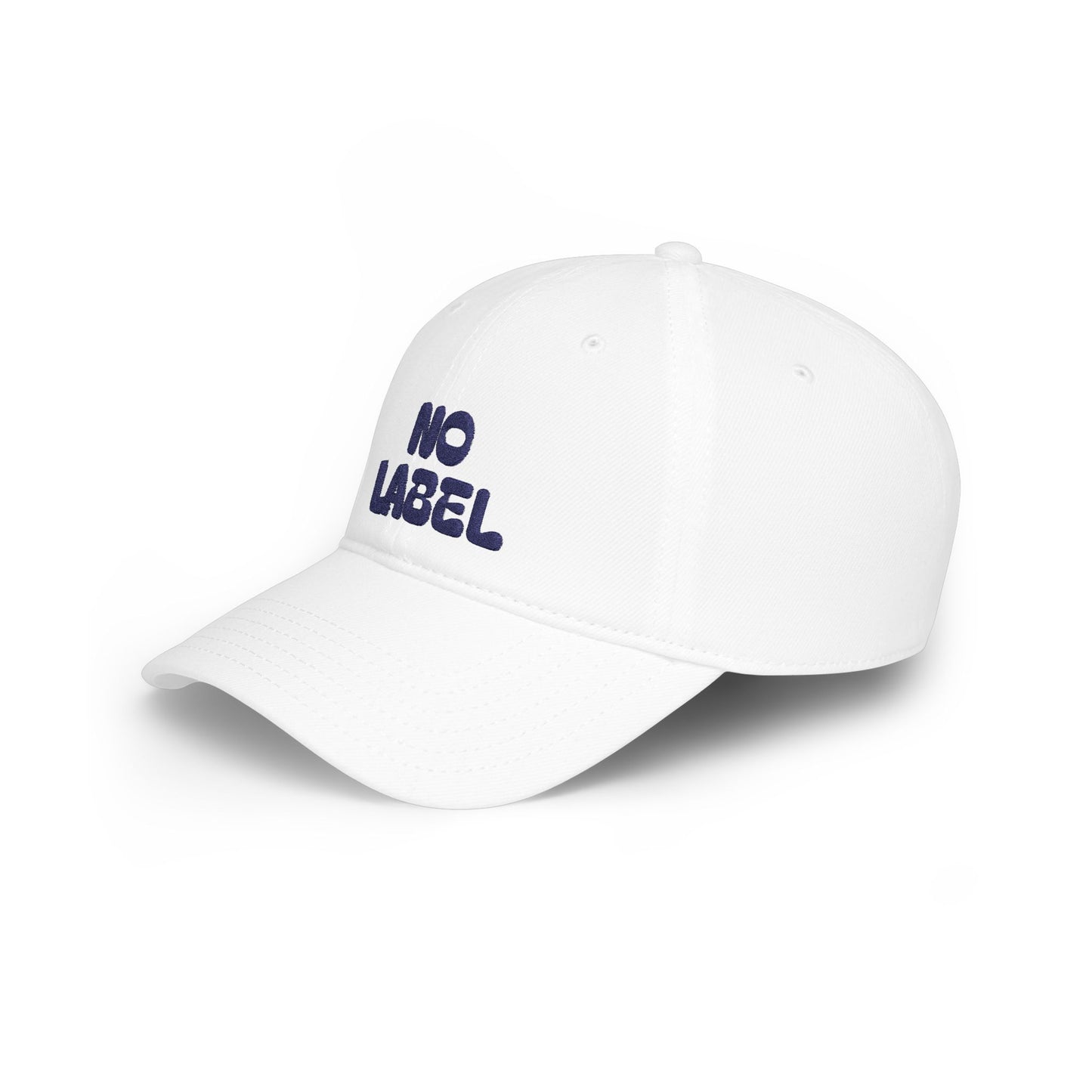 No Label Baseball Cap Navy Embroidery Printify