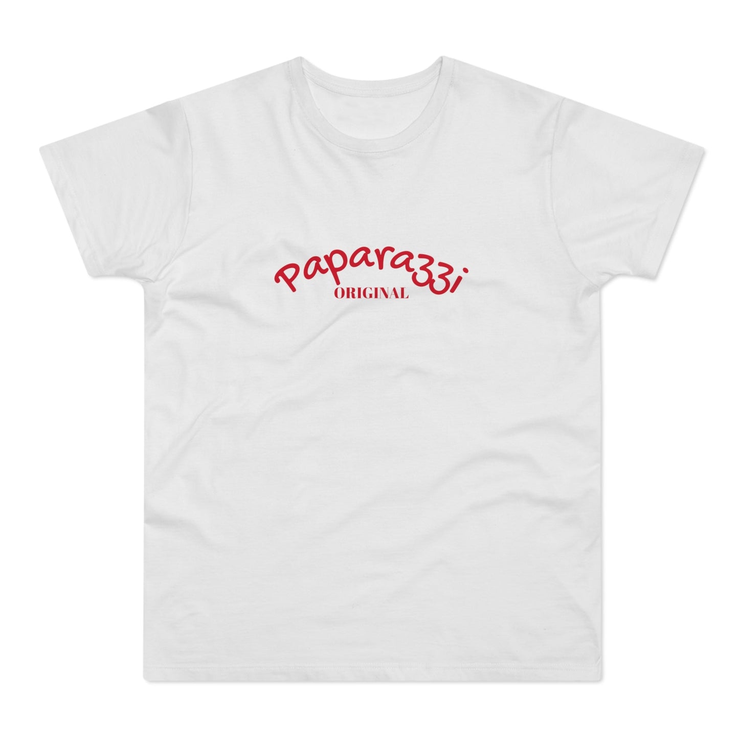 Paparazzi Men T-shirt white with dark red Printify