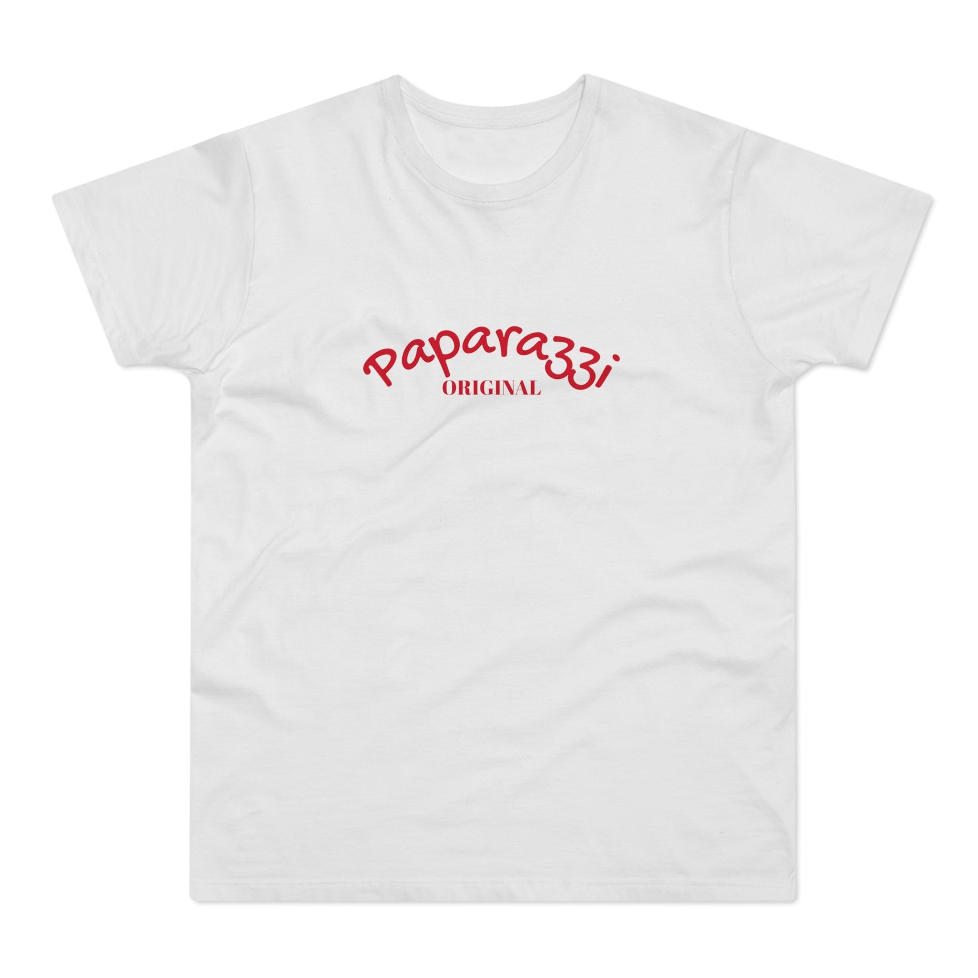 Paparazzi Men T-shirt white with dark red Printify