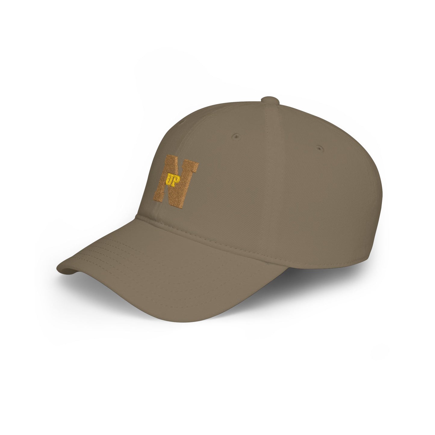 Khaki Old Gold UpN Baseball Cap left side - UpNorth SPORTS