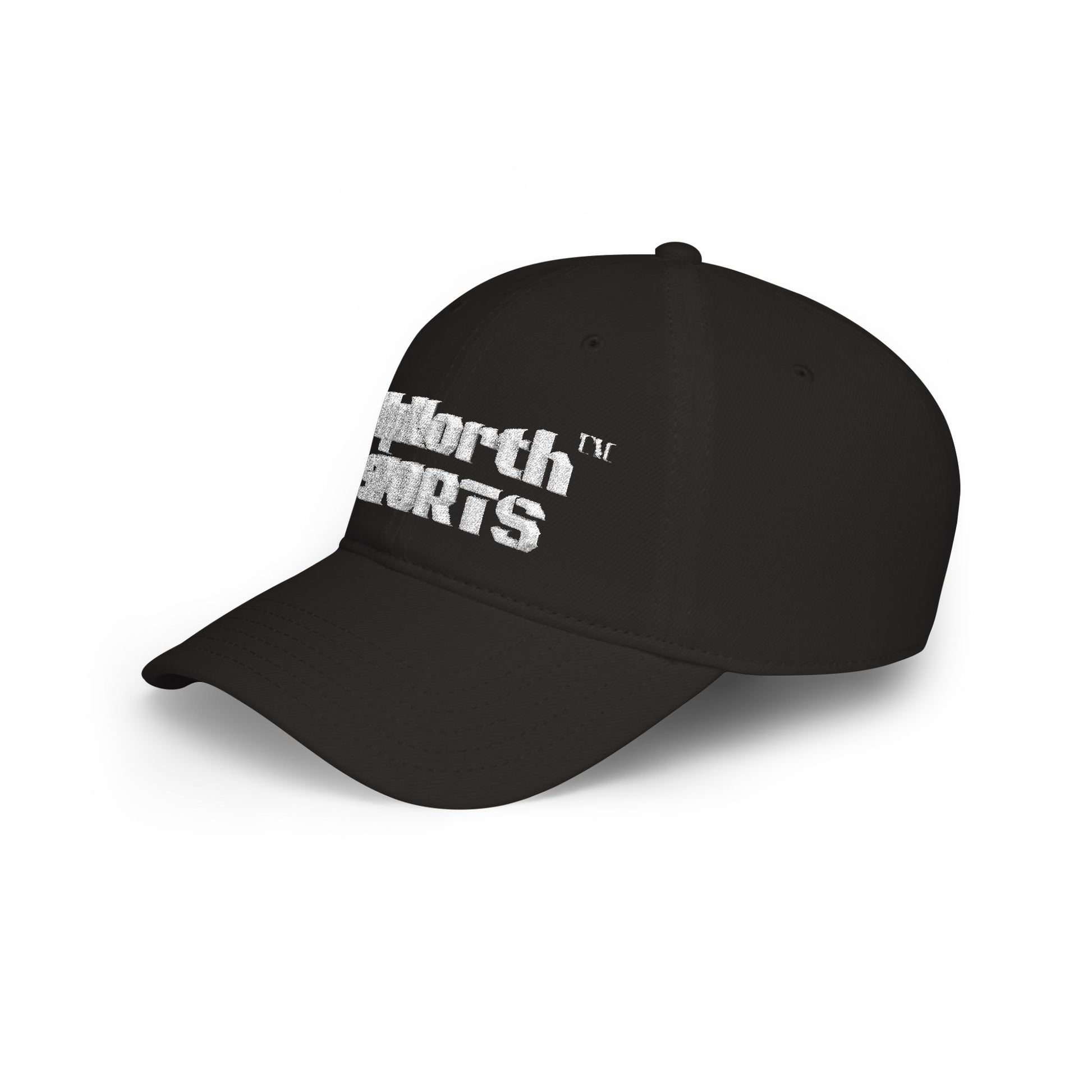 Black UpNorth Sports White Baseball Cap left side - UpNorth SPORTS