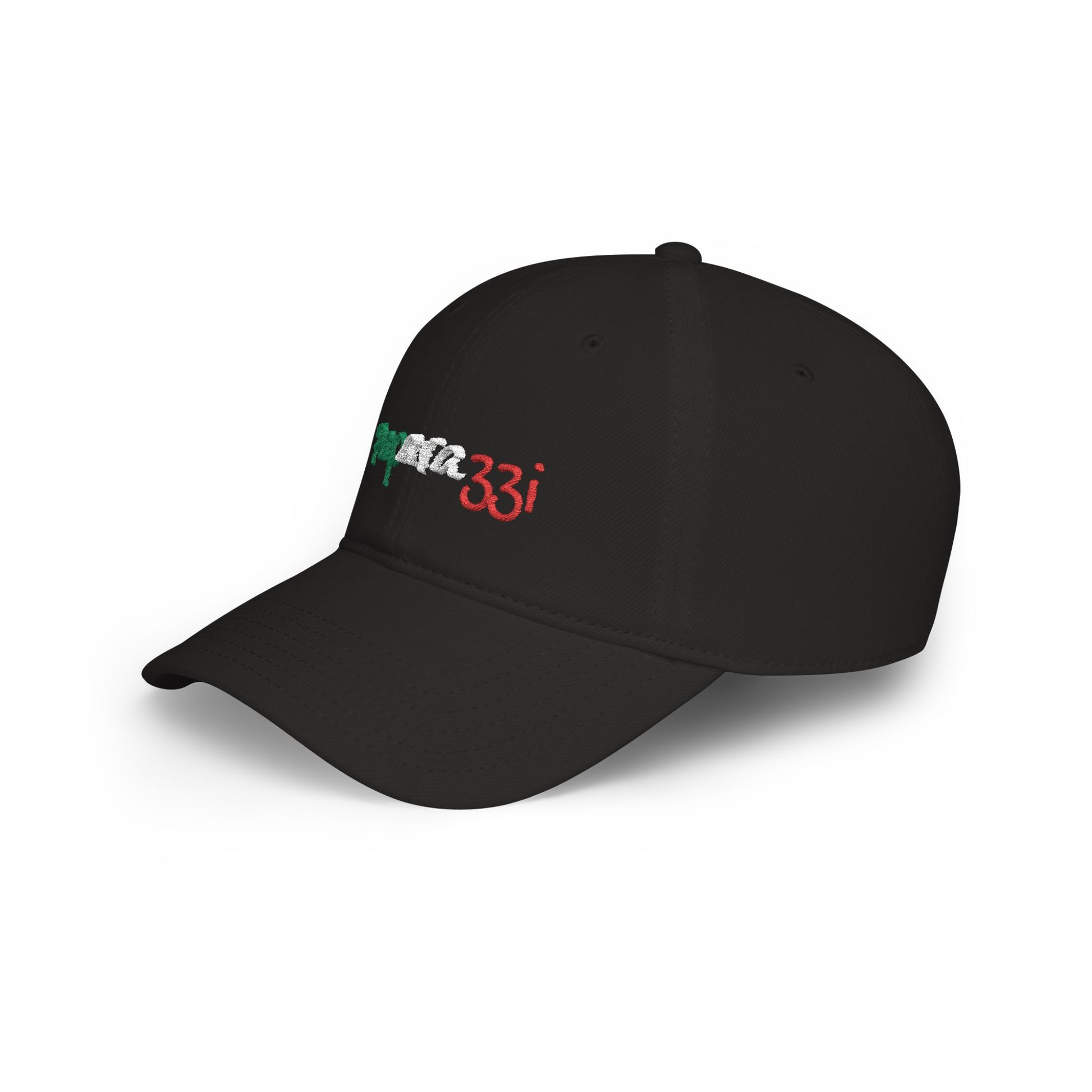 A black Paparazzi baseball cap embroidered with Italy Tricolore left side - Paparazzi Original