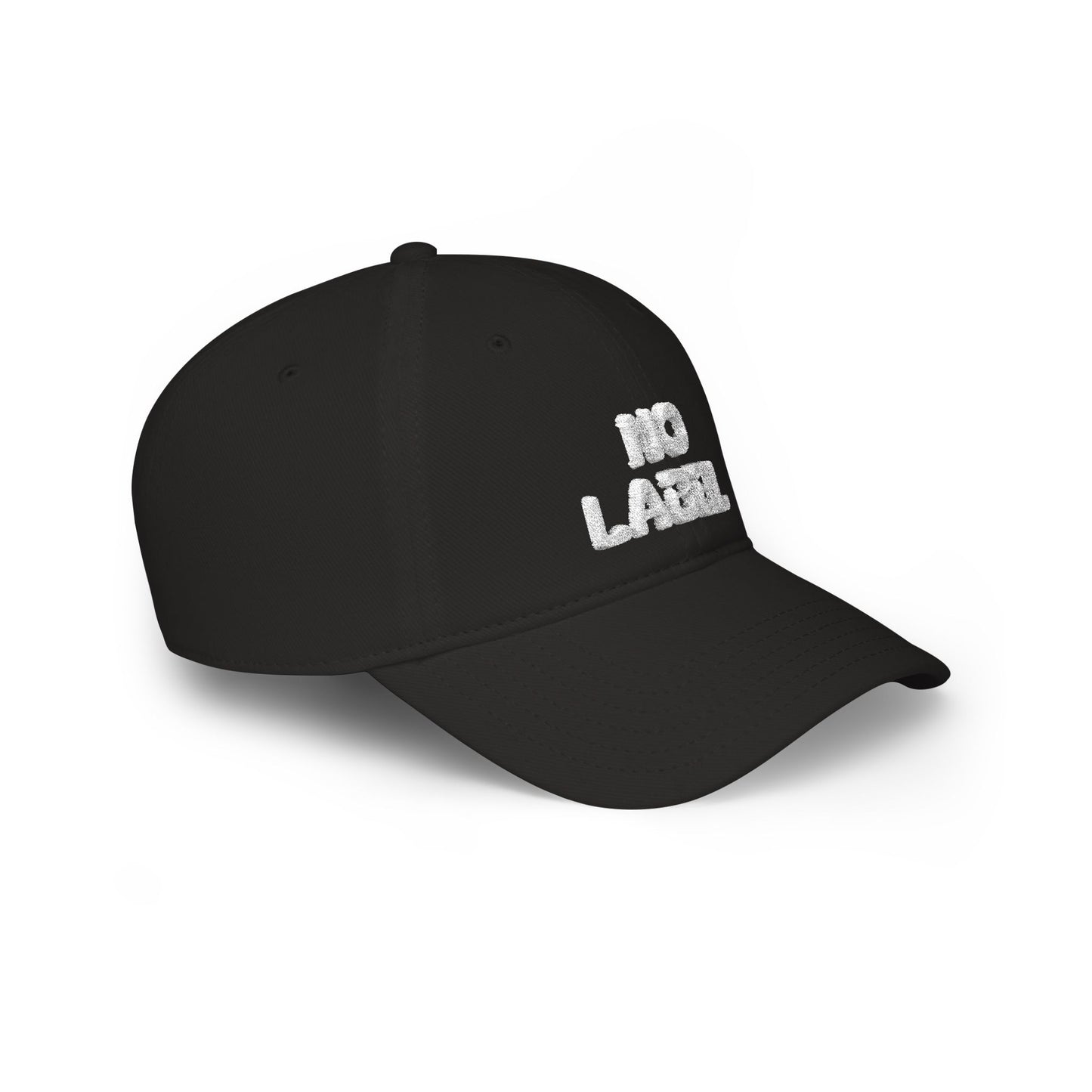No Label Baseball Cap White Embroidery Printify