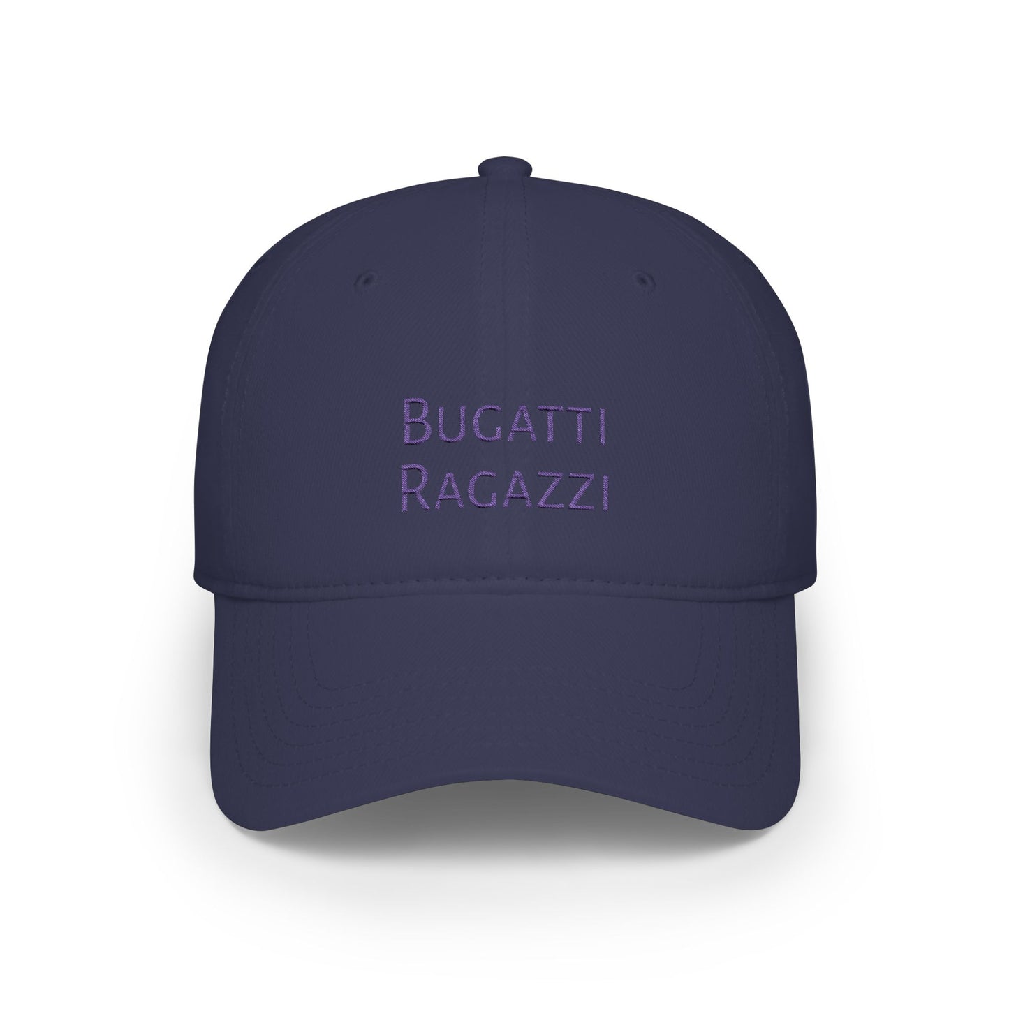 Dark Navy Bugatti Ragazzi Purple Baseball Cap frontside - UpNorth SPORTS