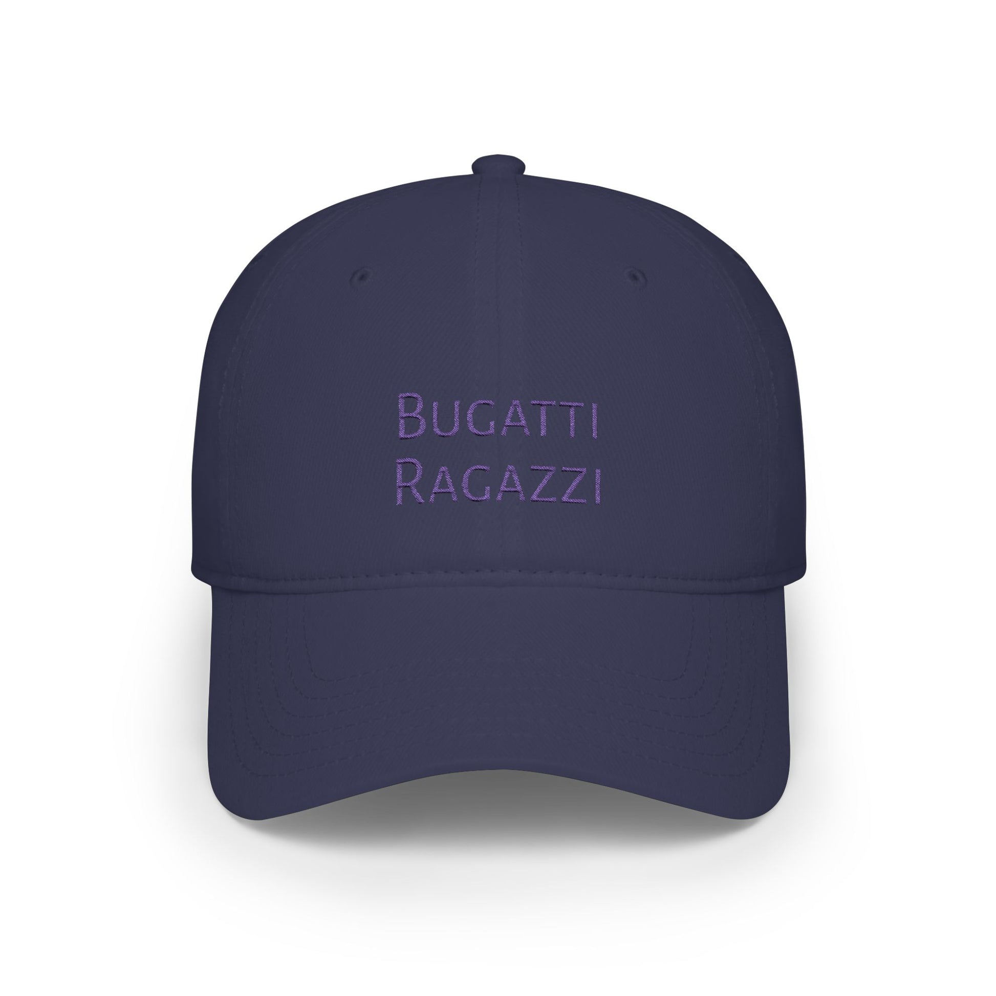 Dark Navy Bugatti Ragazzi Purple Baseball Cap frontside - UpNorth SPORTS