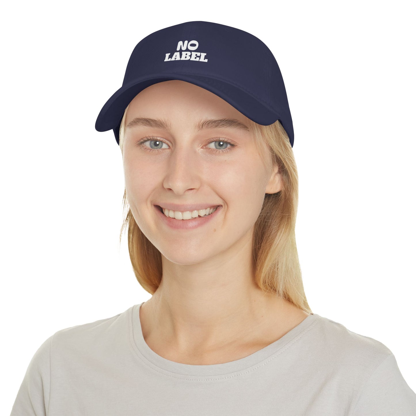 Baseball Cap No Label dark navy and white