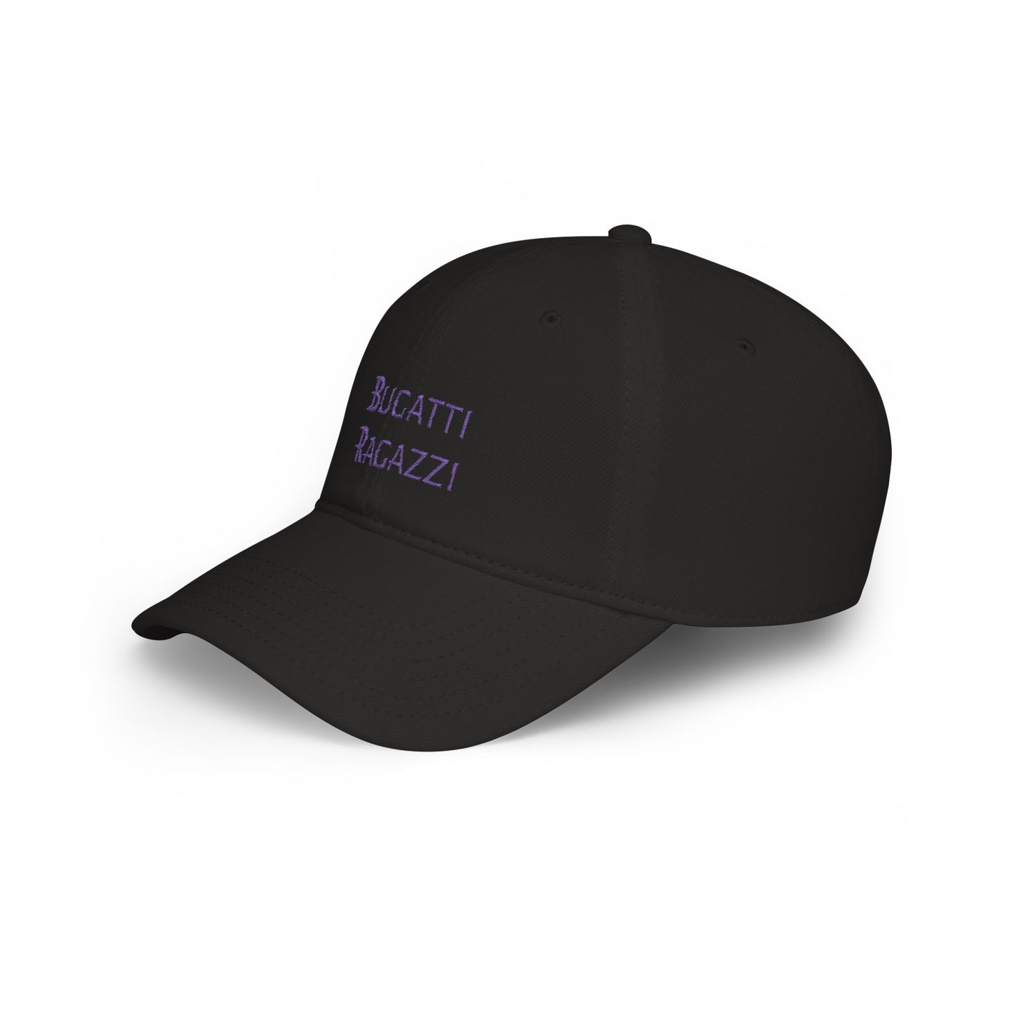 Black Bugatti Ragazzi Purple Baseball Cap left side - UpNorth SPORTS