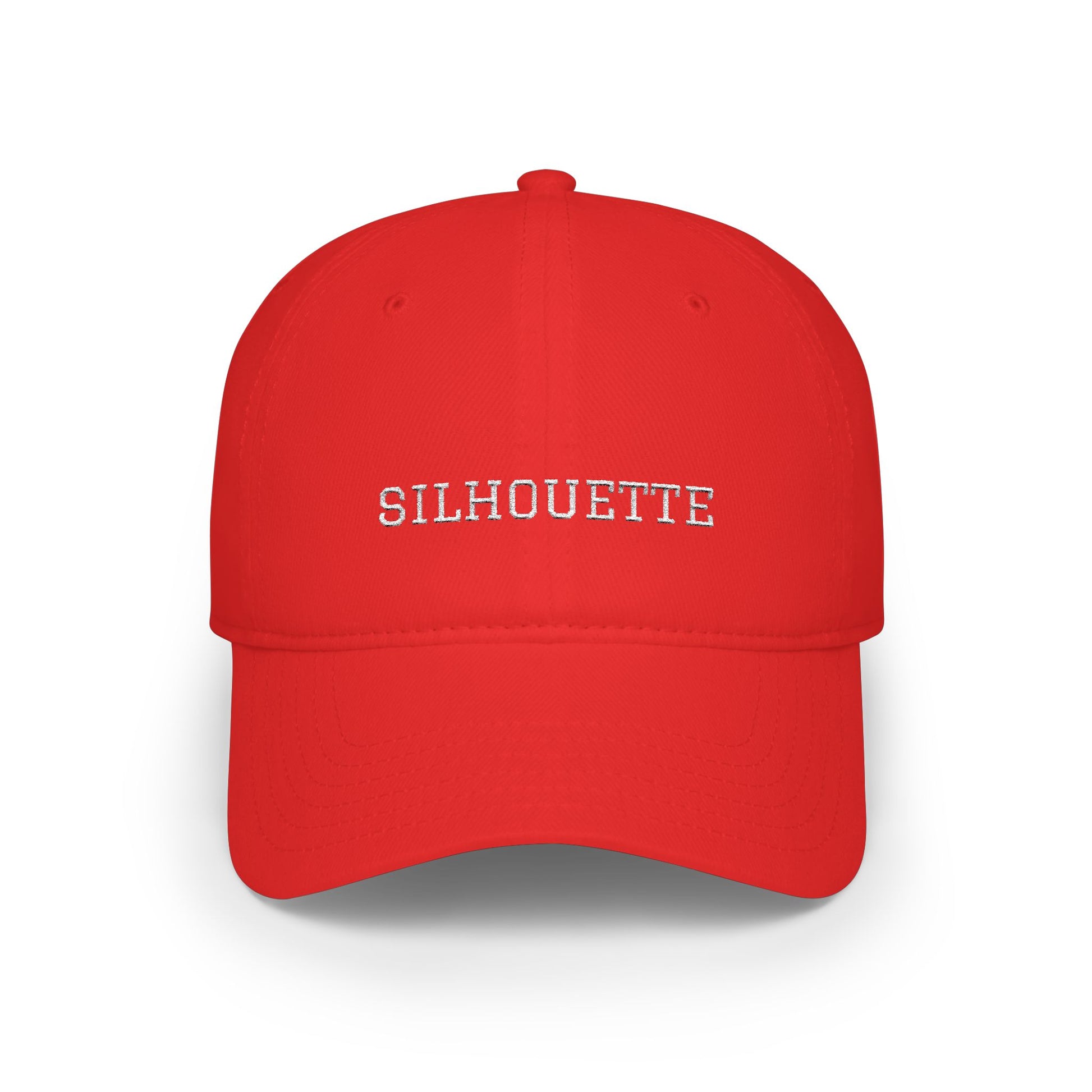 Red Paparazzi Silhouette White Baseball Cap front - Paparazzi Original